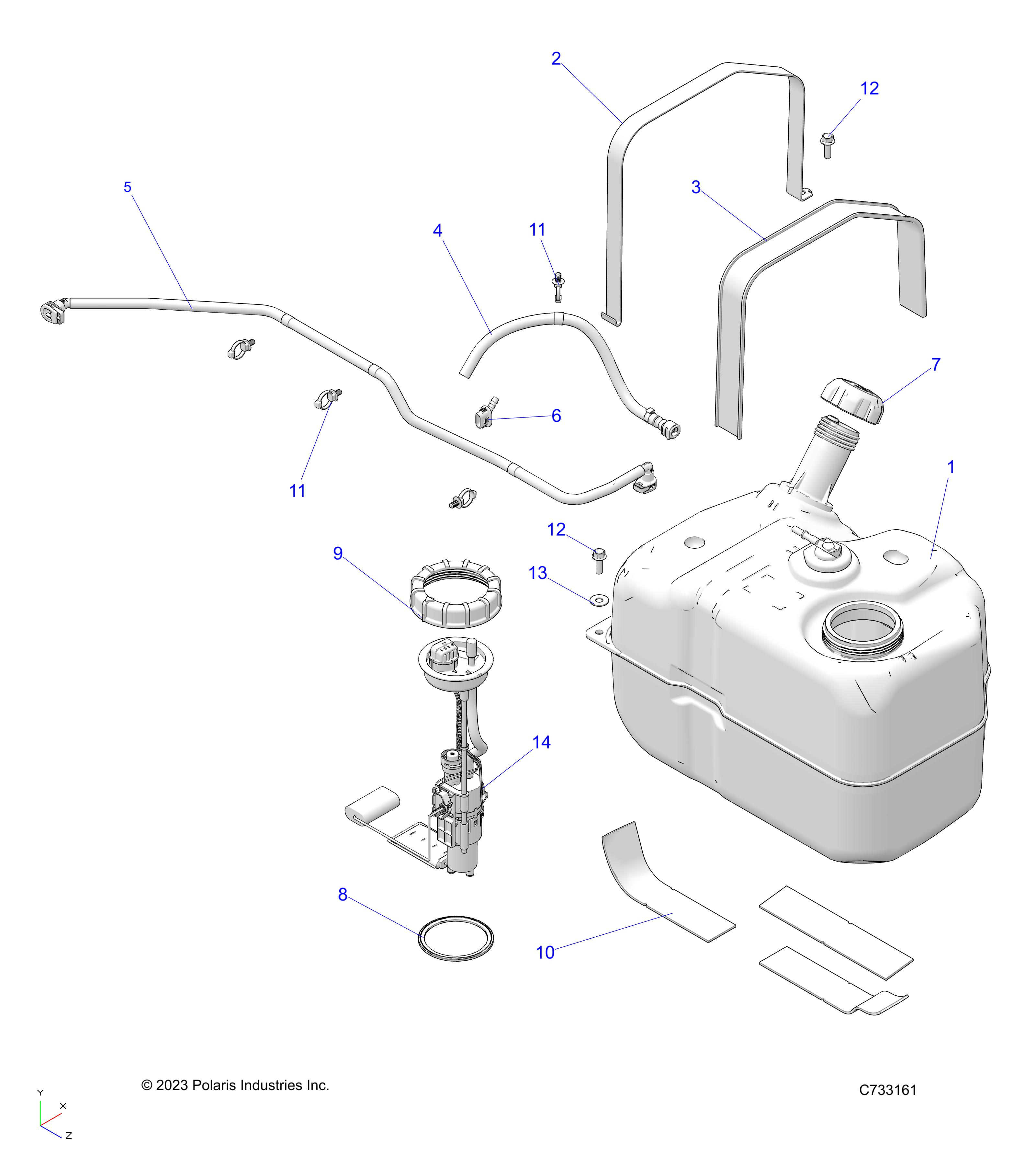 FUEL SYSTEMS, FUEL TANK ASM. - R25MAU57Z5/B5/Z6/B6 (C733161)