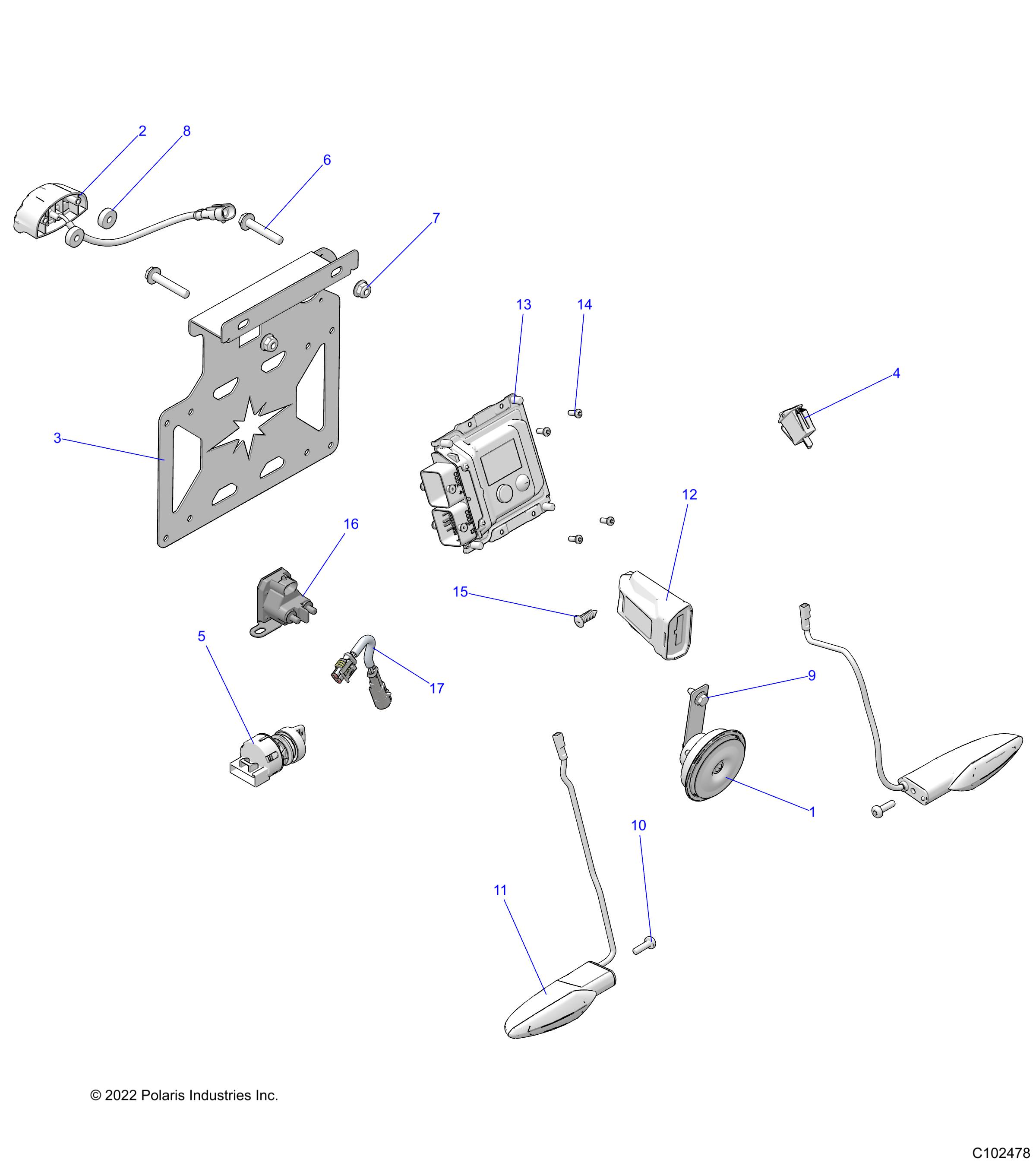 ELECTRICAL, SWITCHES, HORN and ECM - A22S6E57F1/FL (C102478)