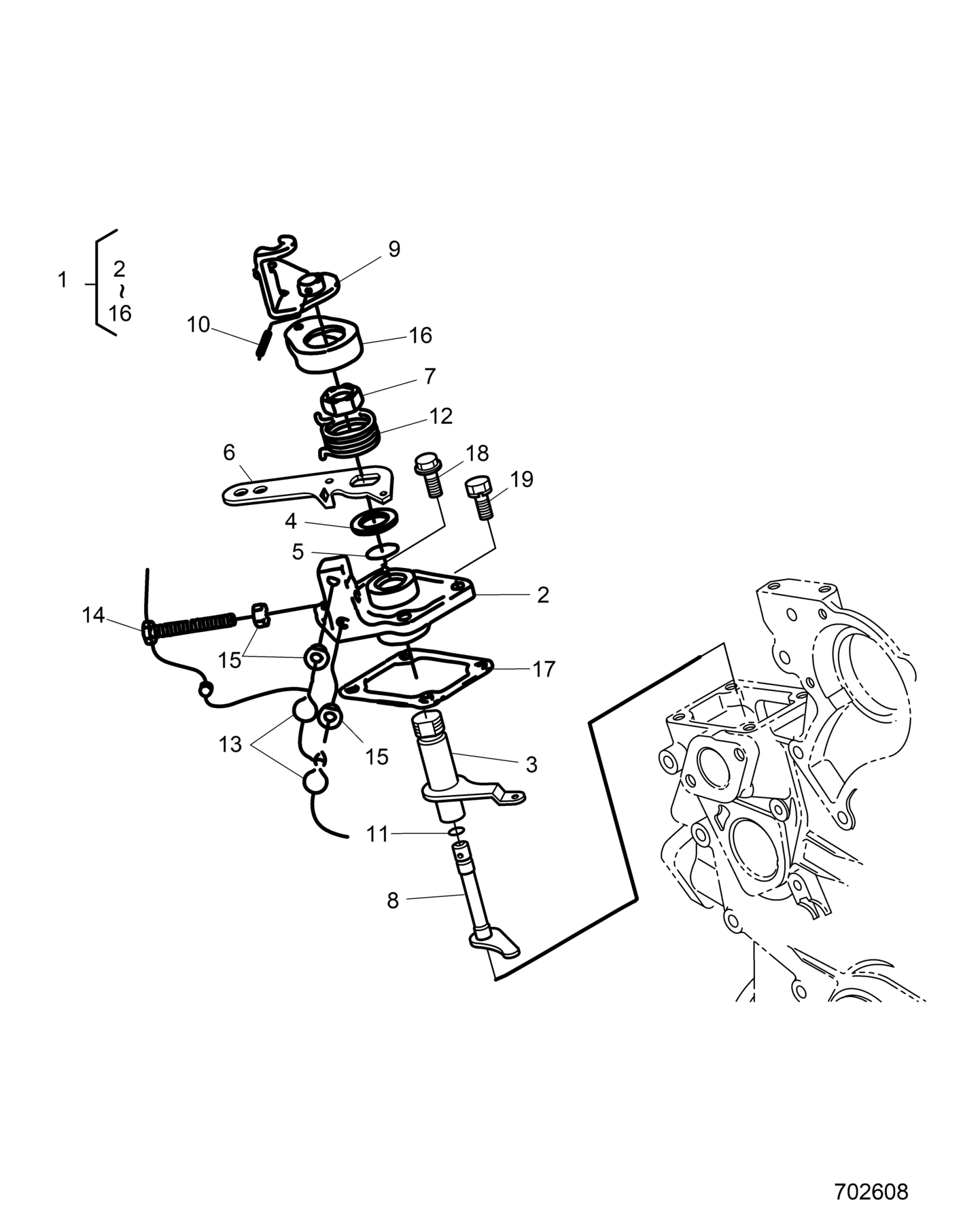 ENGINE, SPEED CONTROL PLATE - D26P4ED4D4 (702608)