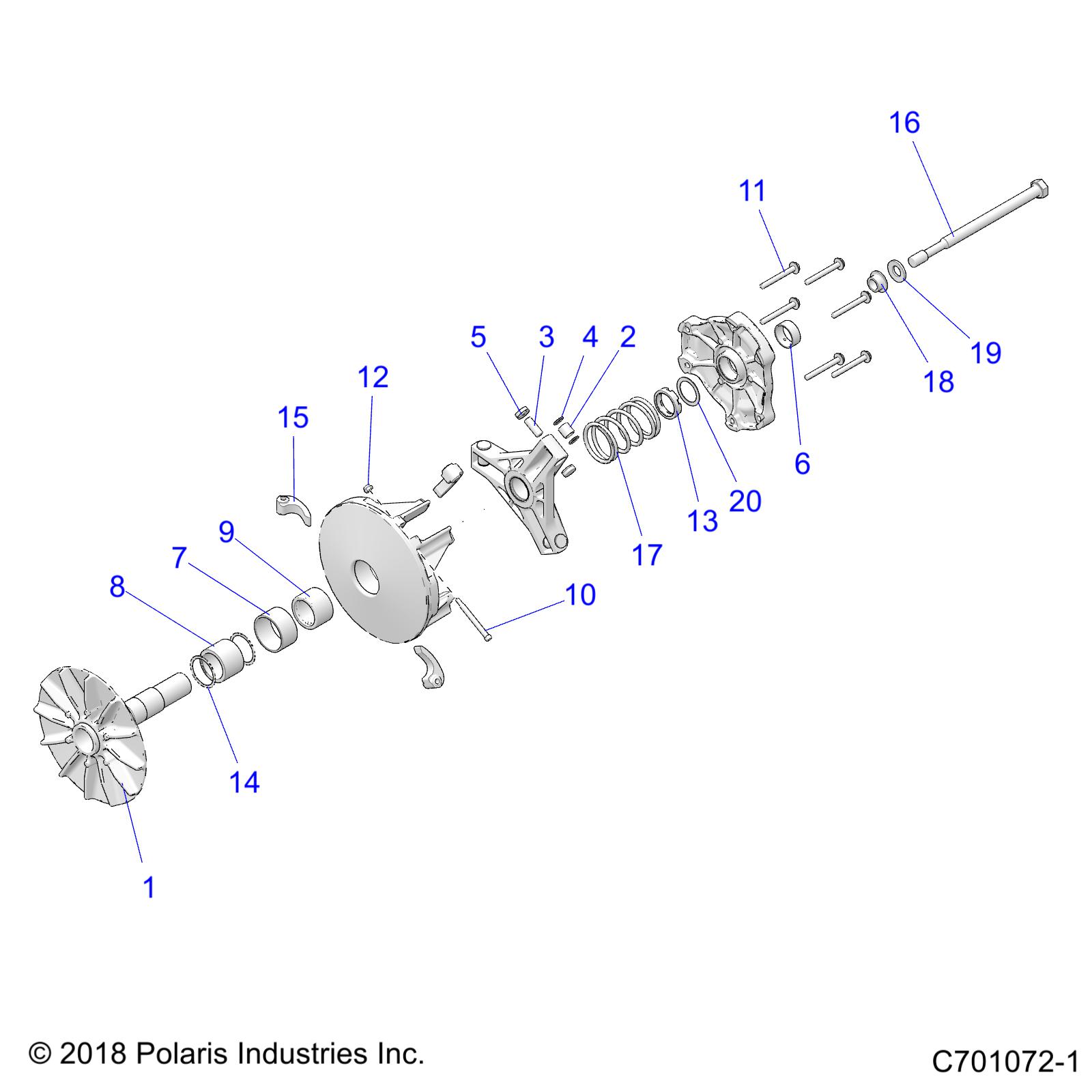 DRIVE TRAIN, PRIMARY CLUTCH - Z21NAE99FG/E99NG/S99CG/S99FG (C701072-1)