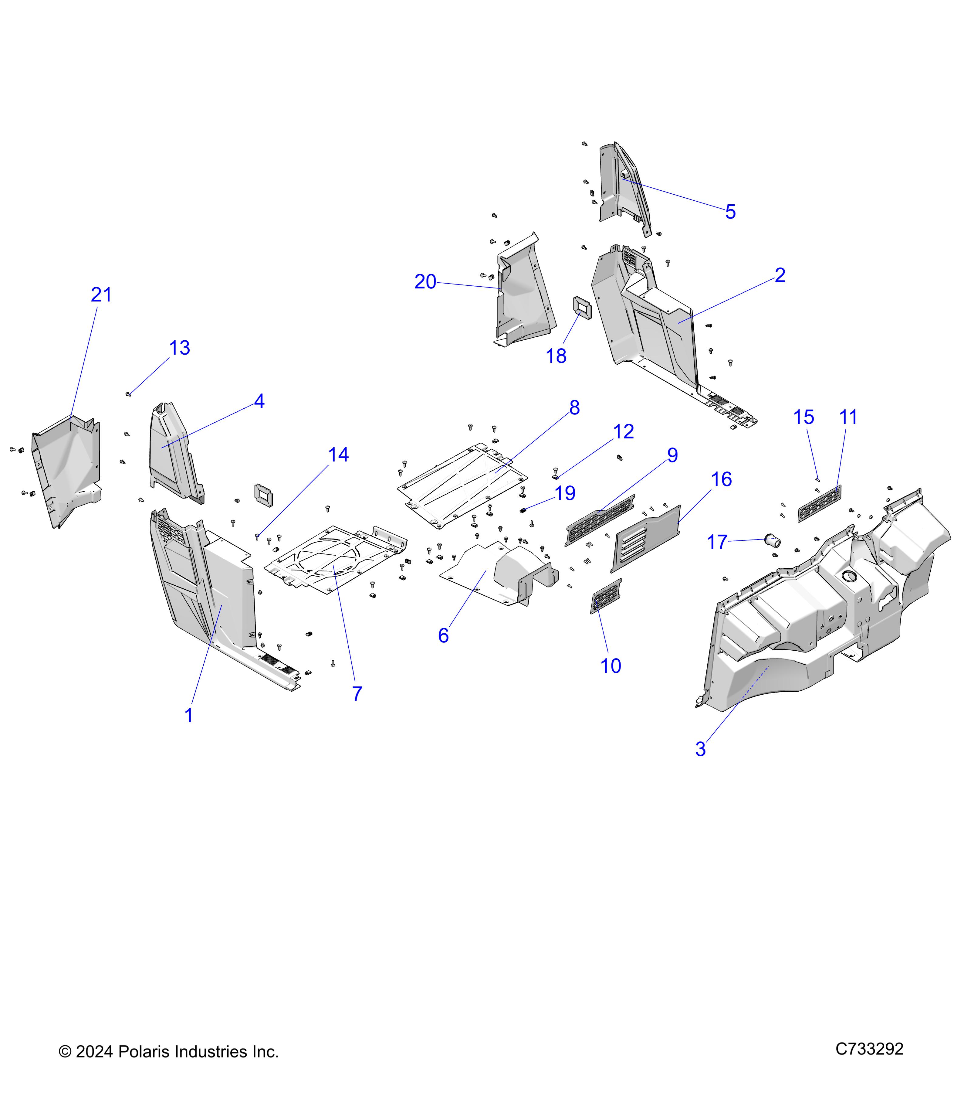 BODY, FLOOR and ROCKERS - R24MAA57F1/MASC1/F1/C9/F9/CK (C733292)