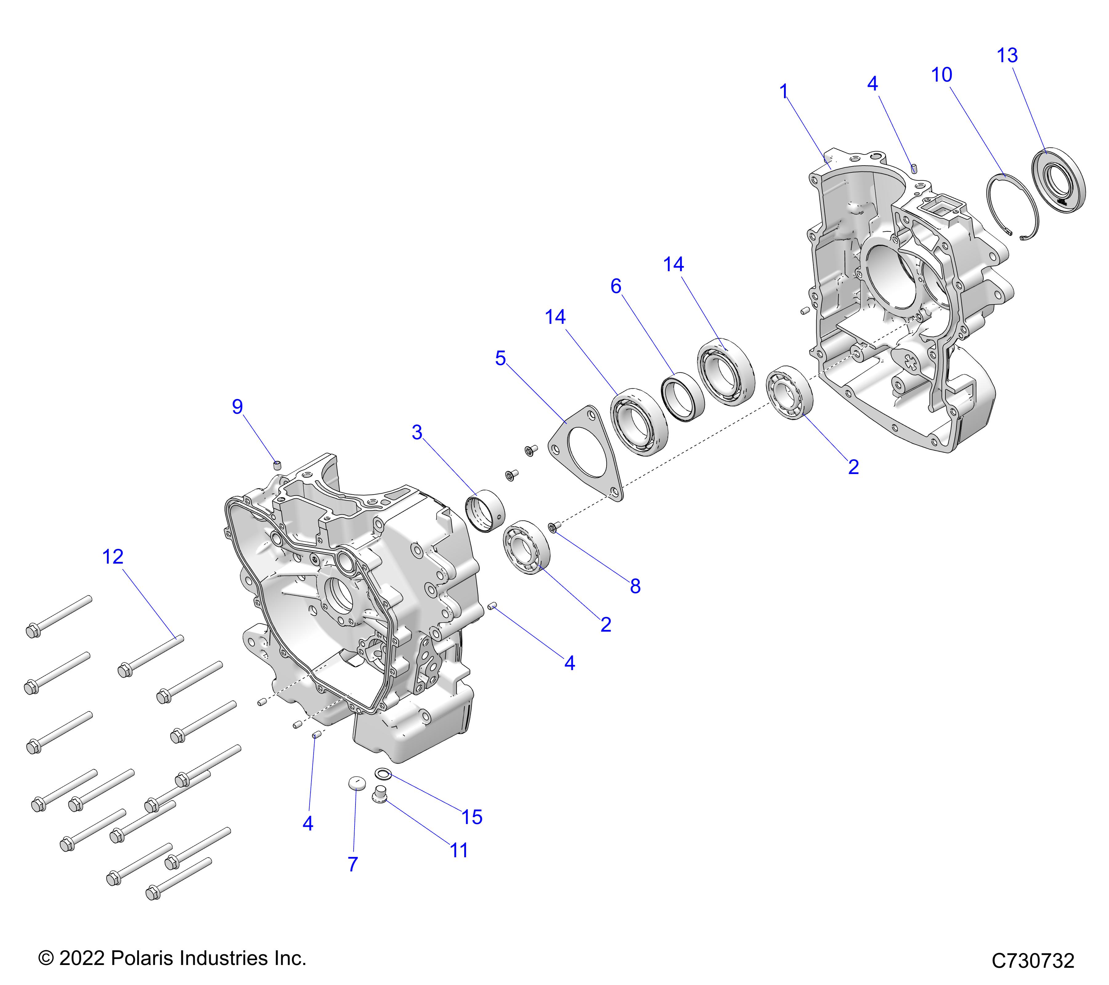 ENGINE, CRANKCASE - R25CDA57A1 (C730732)