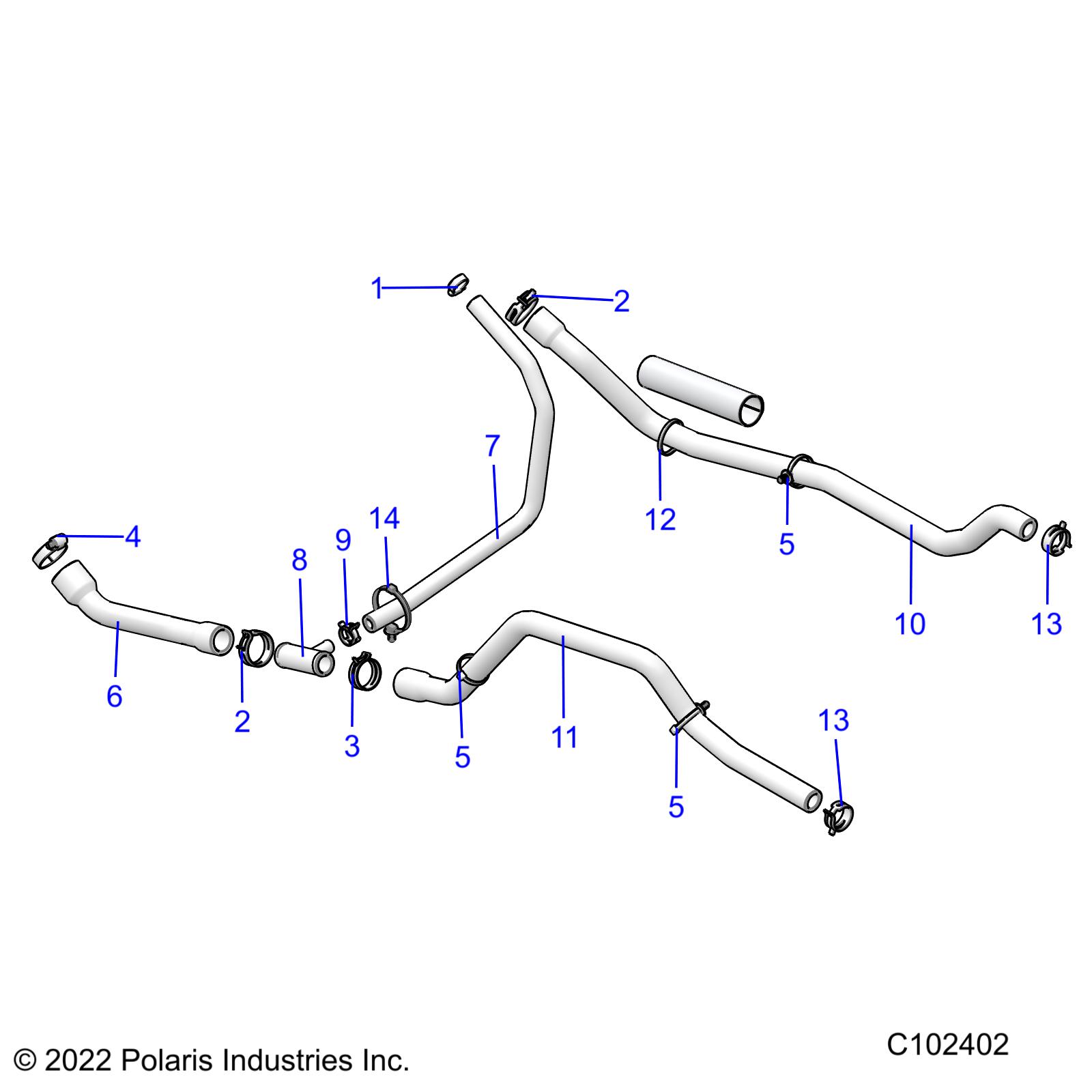 ENGINE, COOLING SYSTEM, HOSES - A22SEE57K2/KK (C102402)