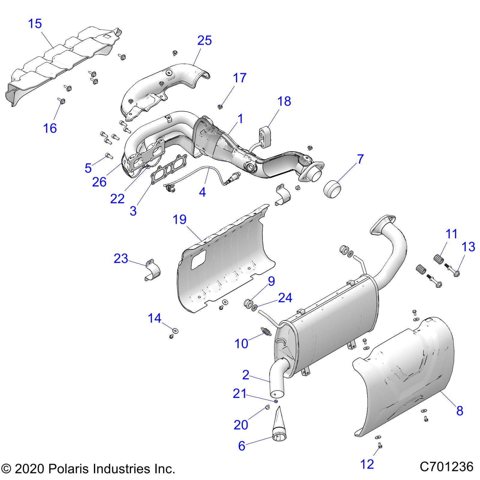 ENGINE, EXHAUST SYSTEM - R21RSU99A9/AC/AP/AW/B9/BC/BP/BW (C701236)