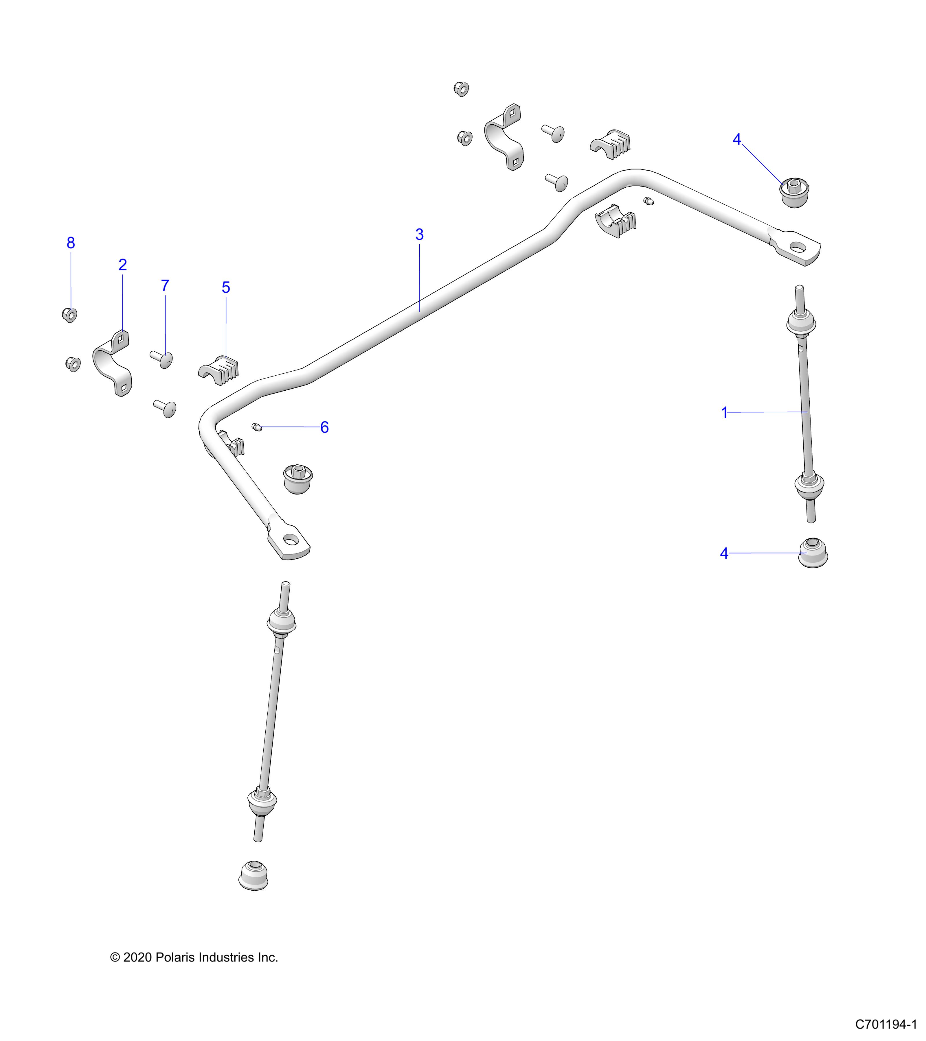 SUSPENSION, REAR STABILIZER BAR - R25RSY99AF/BF/AK/BK/AS/BS/AL/BL/AP/BP/A9/B9 (C701194-1)