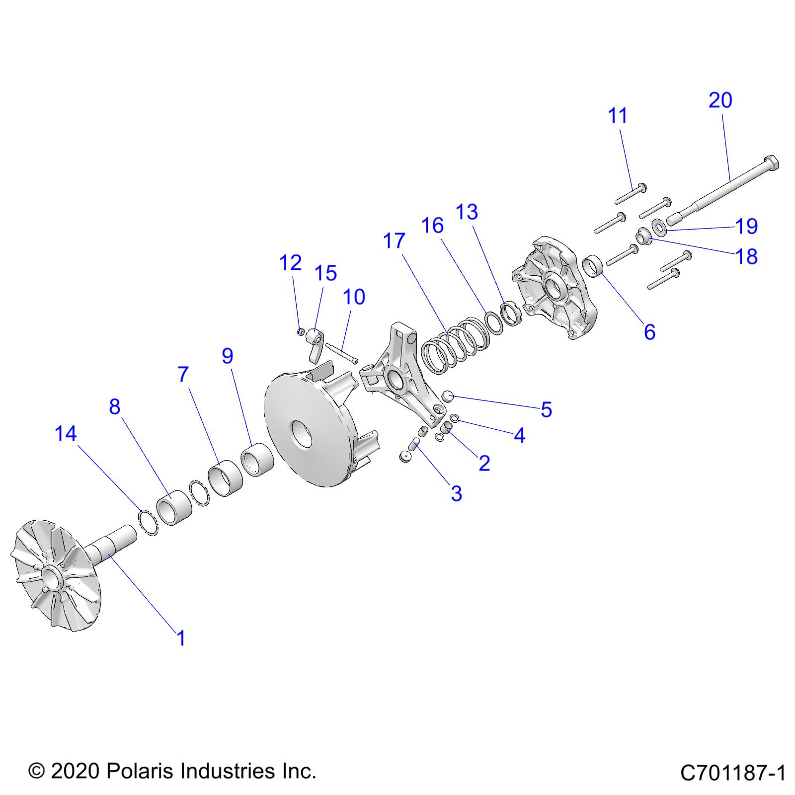 DRIVE TRAIN, PRIMARY CLUTCH - Z21N4M99AG (C701187-1)