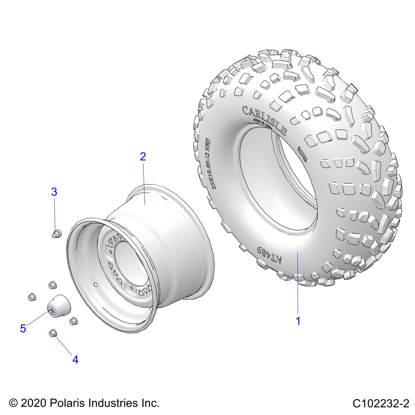 WHEELS, REAR TIRE - A24SDA57A5/E57A4 (C102232-2)