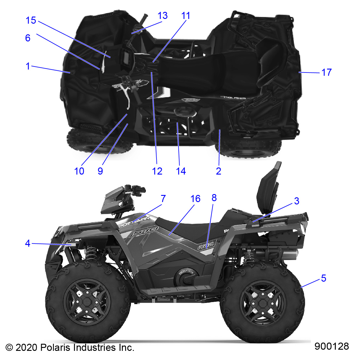 BODY, DECALS - A20SJE57AX/BX (900128-01)