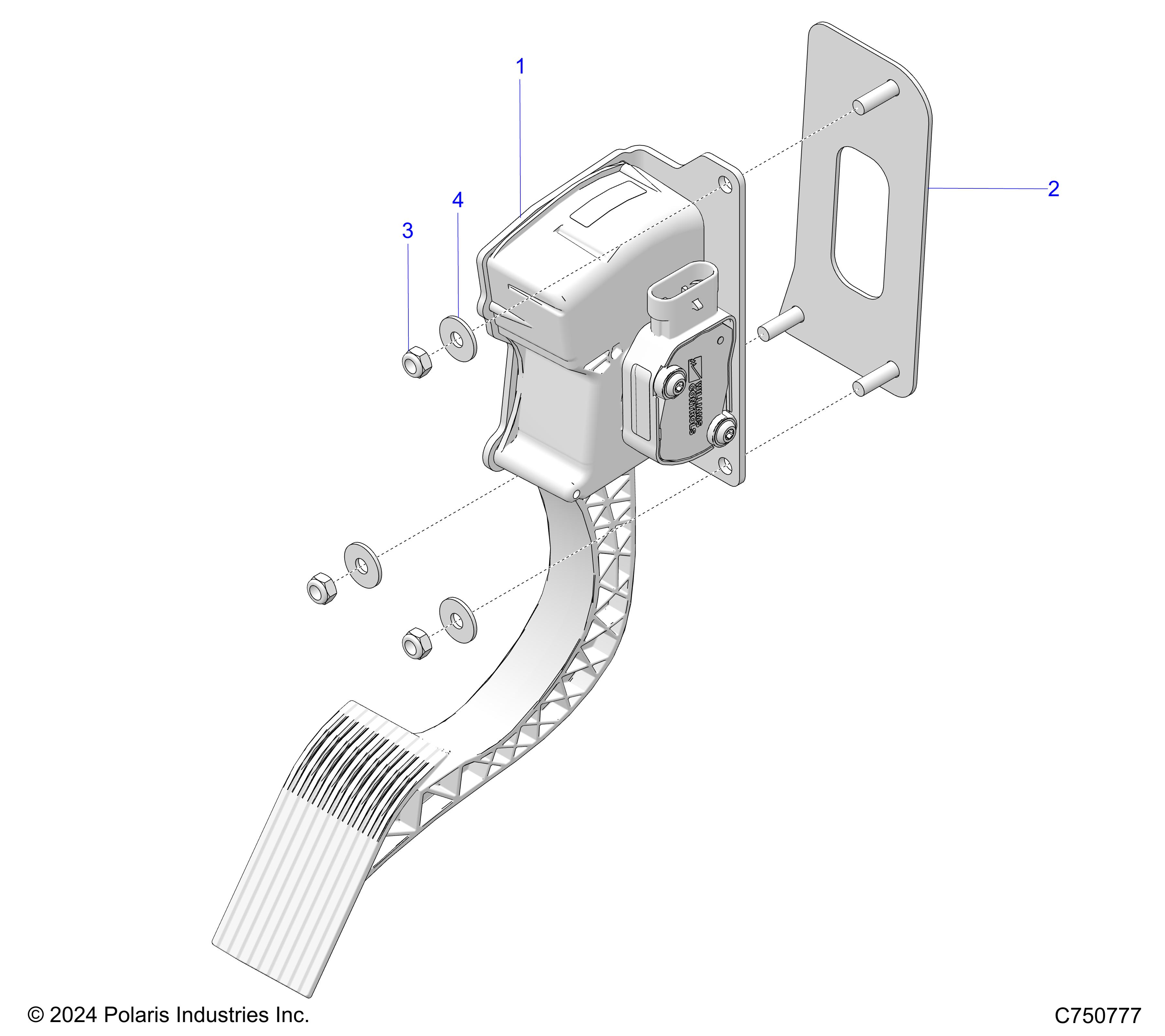 ENGINE, THROTTLE PEDAL - Z25XPB92AP/BP (C750777)