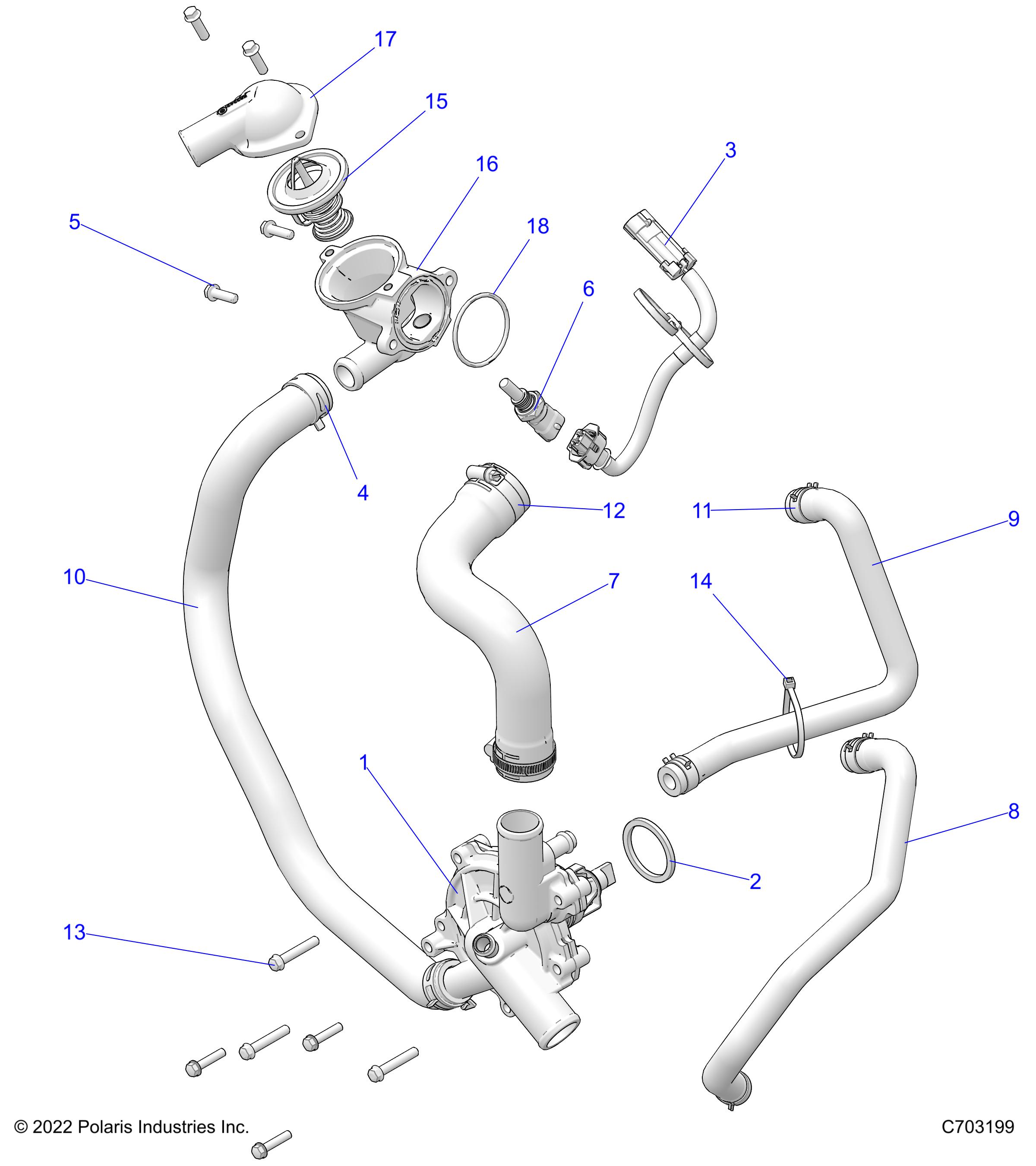 ENGINE, WATERPUMP AND BYPASS - Z23NAE99A/99B (C703199)