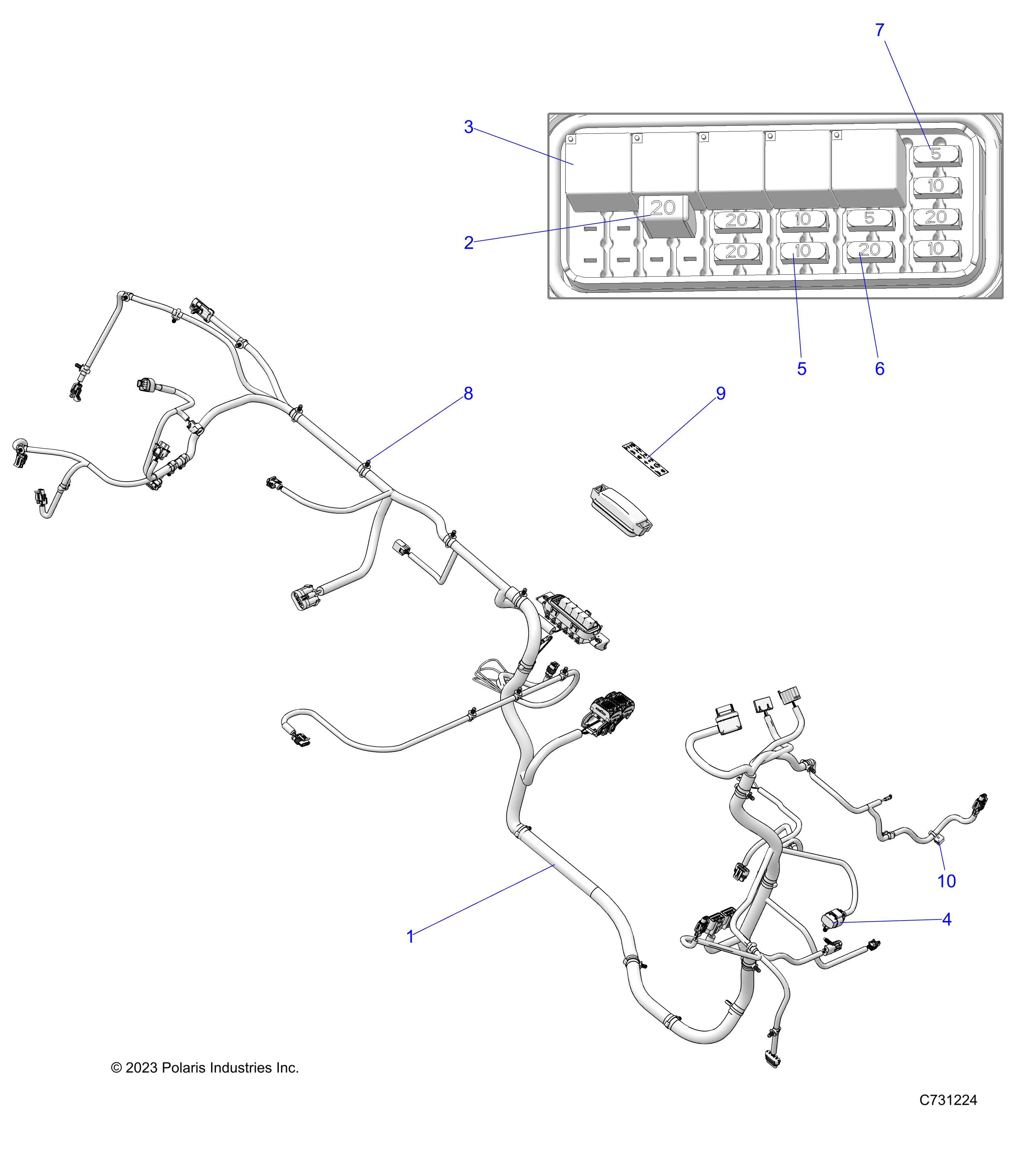 ELECTRICAL, WIRE HARNESSES, CHASSIS - R23CDA57A1 (C731224)