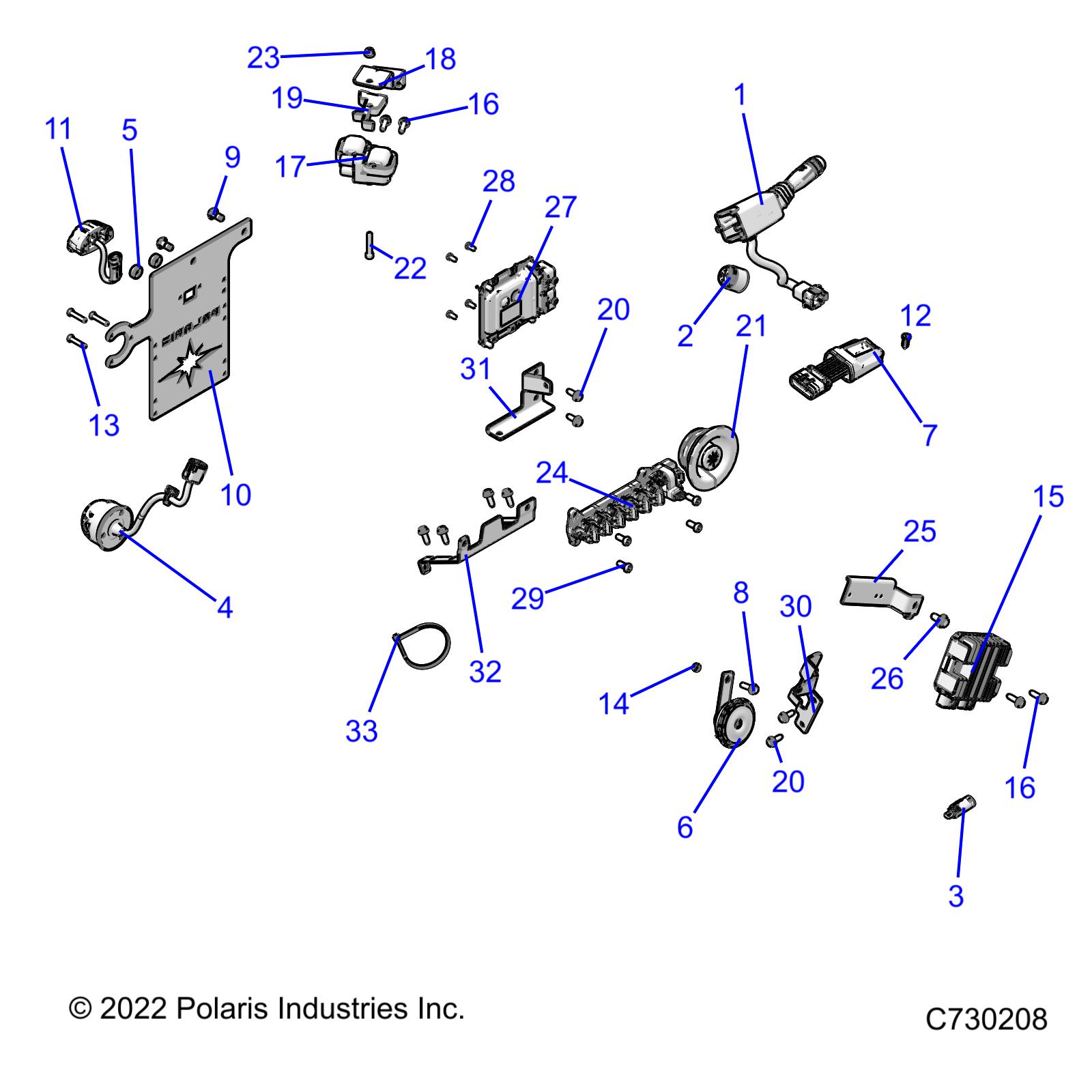 ELECTRICAL, WIRE HARNESS COMPONENTS, AND LICENSE PLATE - R22RRE99JA (C730208)