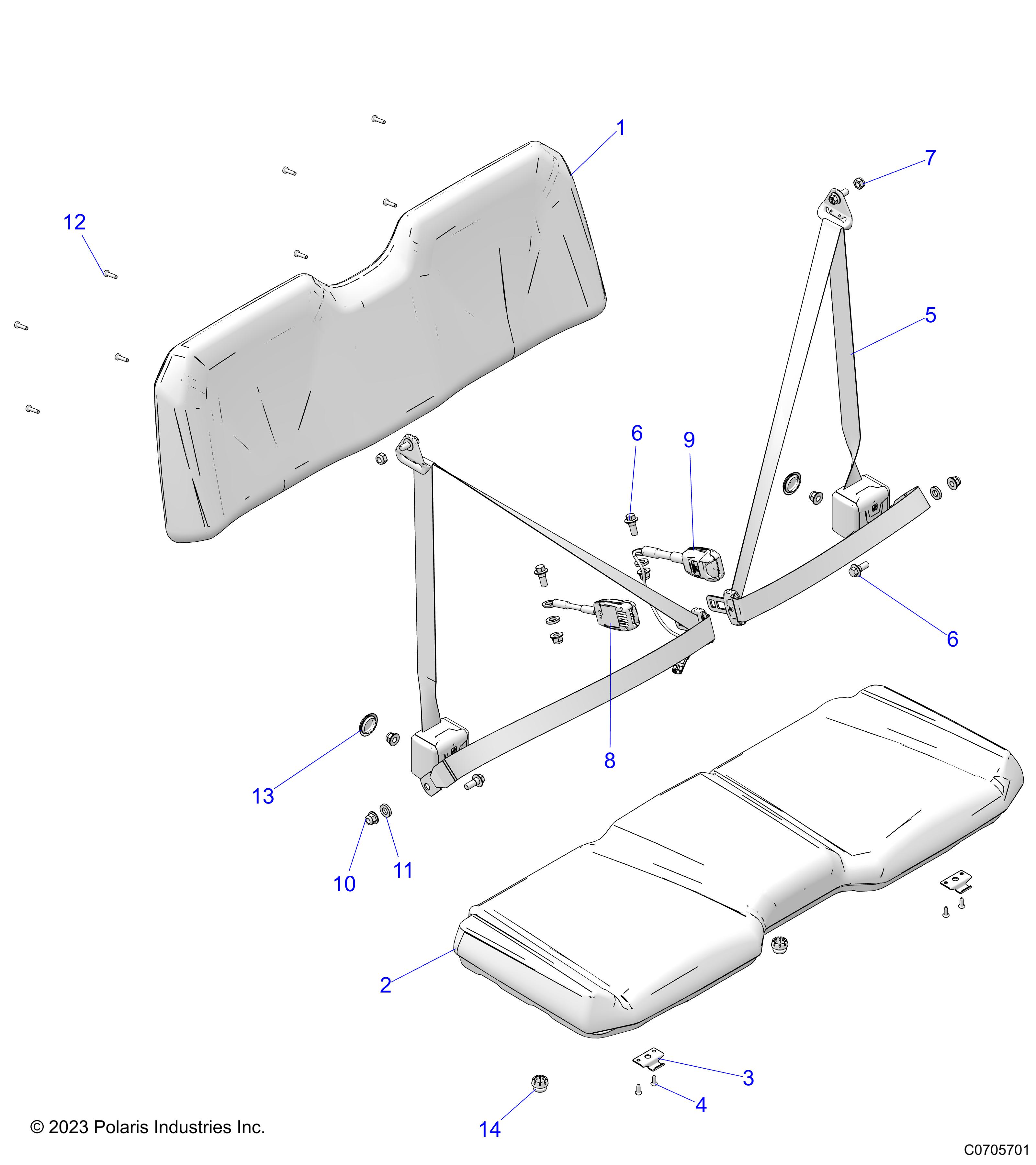 BODY, SEAT - D24M2A57B4/G57B4/U57B4/W57B4 (C0705701)