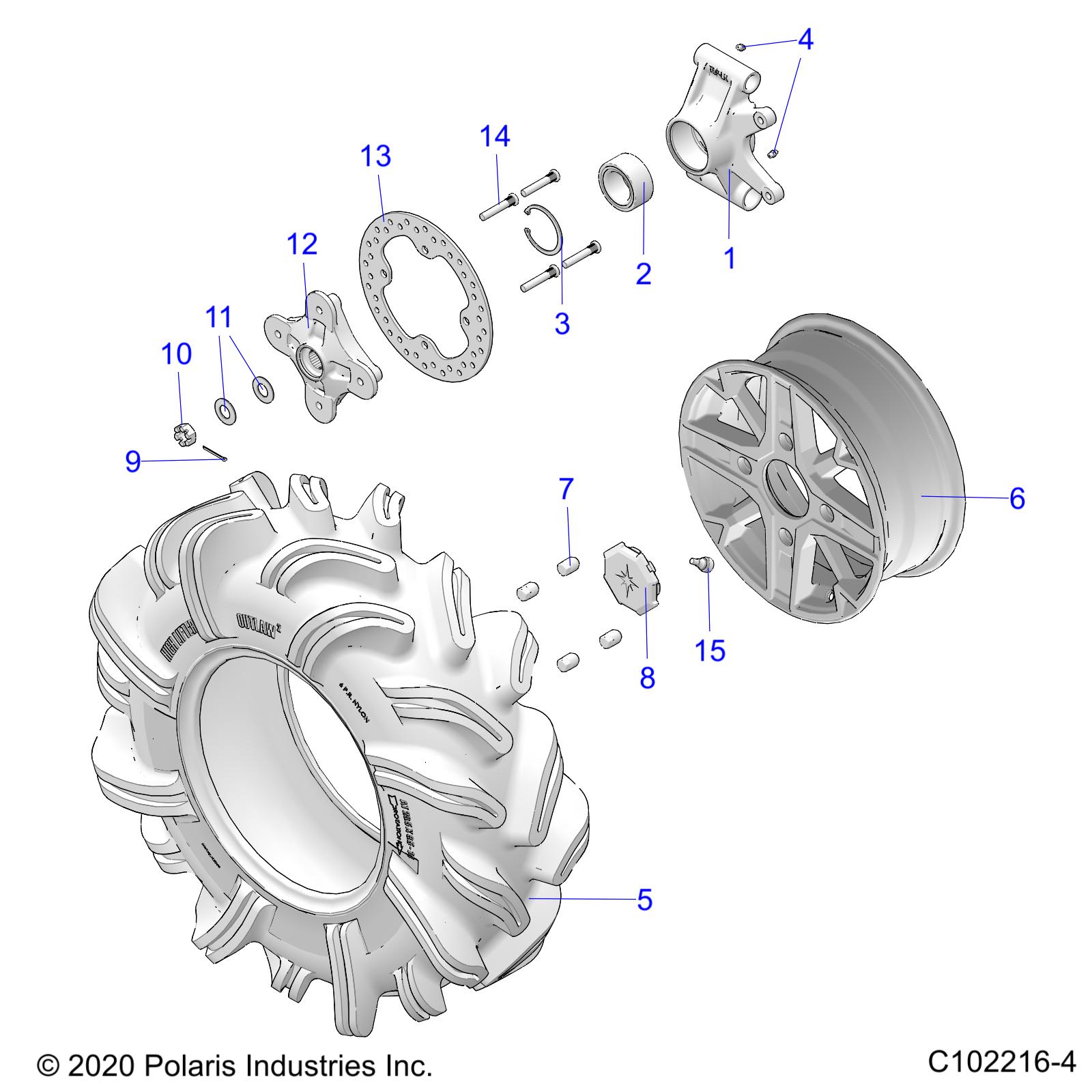 WHEELS, REAR and HUB - A20SXM95AL/CAL (C102216-4)