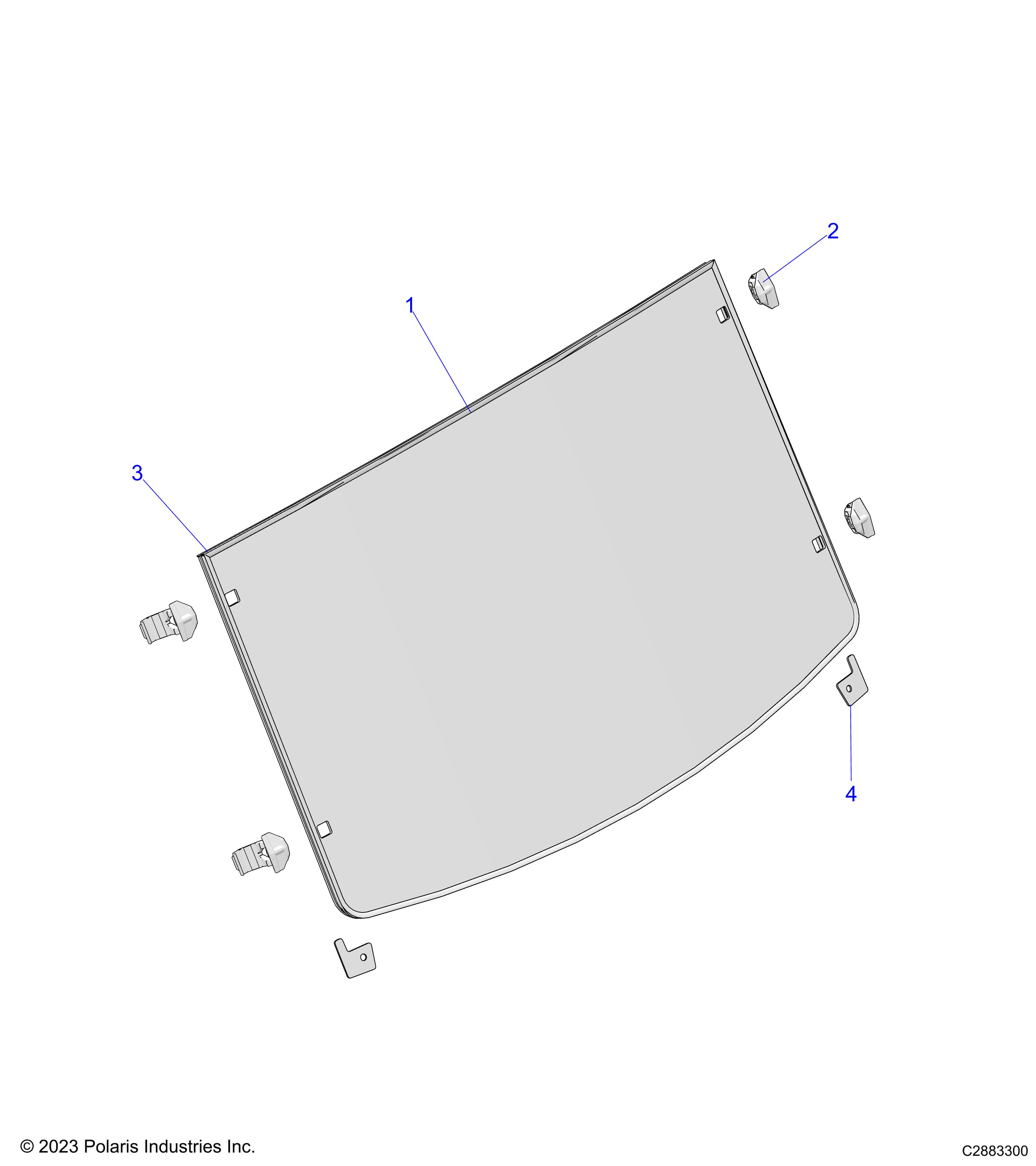 BODY, WINDSHIELD, POLY - D23P2U99A4/B4/V99A4/W99A4 (c2883300)