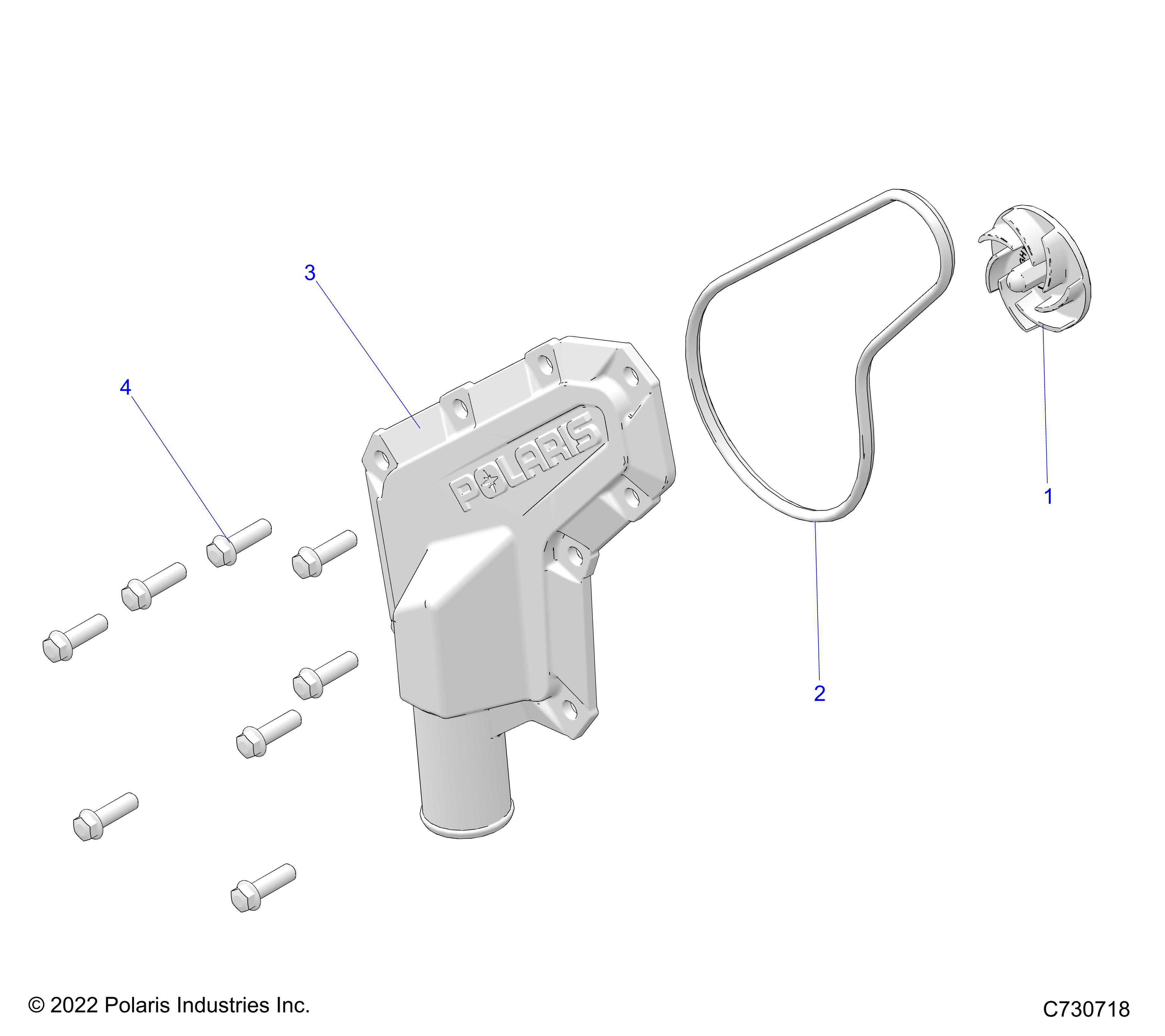 ENGINE, WATERPUMP IMPELLER and COVER - R25MAE57D5 (C730718)