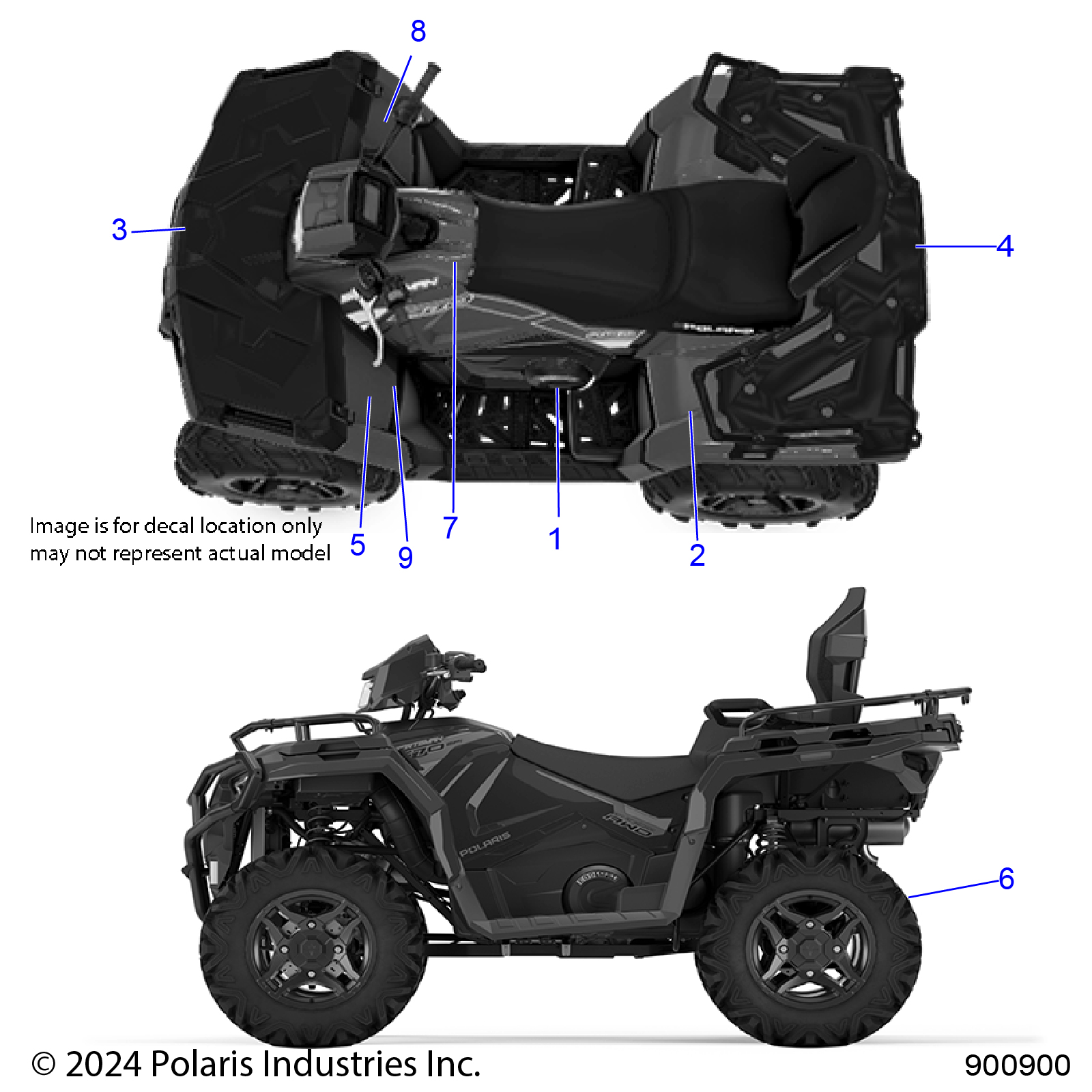 BODY, DECALS, STANDARD - A25SJR57AM (900860)