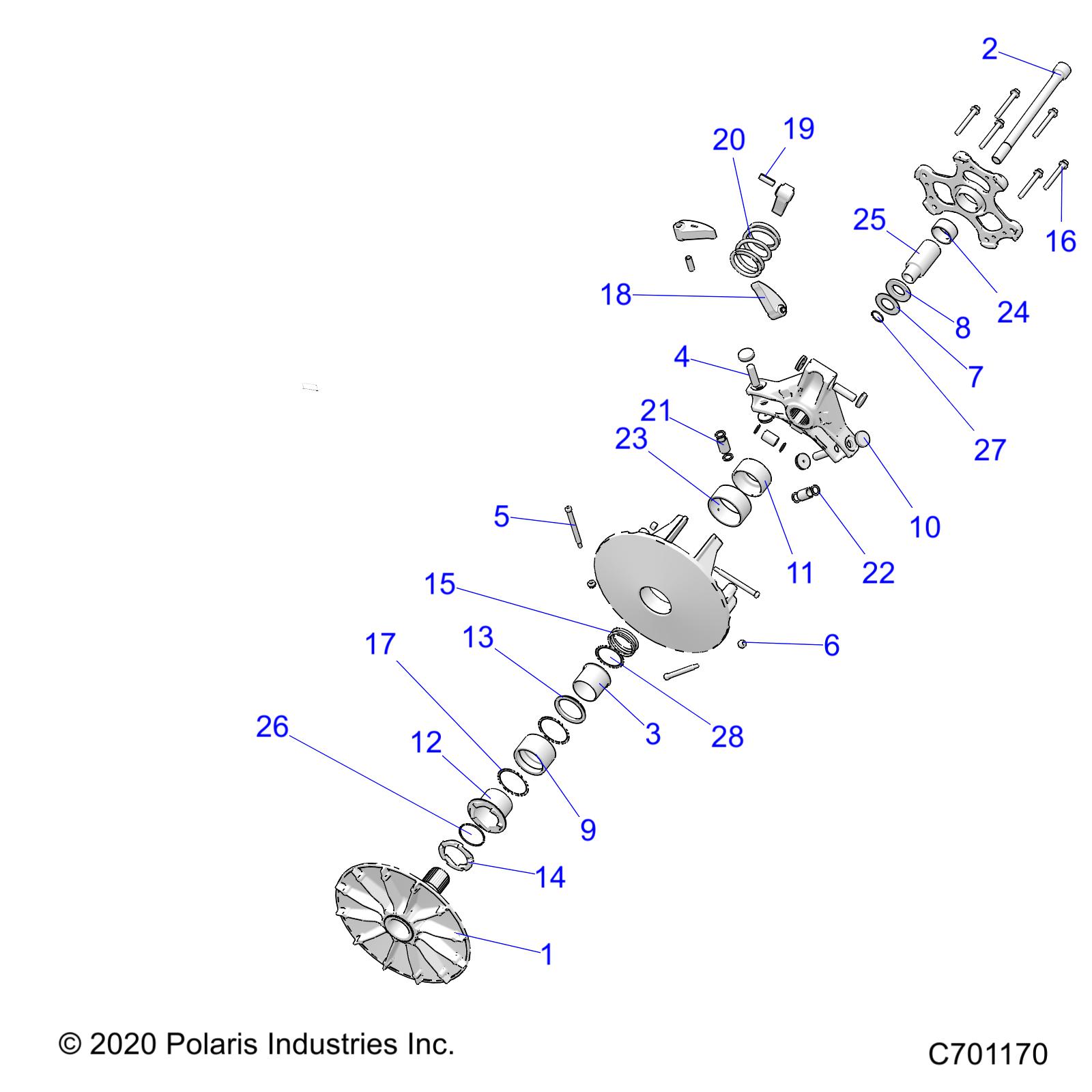 DRIVE TRAIN, PRIMARY CLUTCH - R21RRS99C9/CK/CP/F9/FP (C701170)