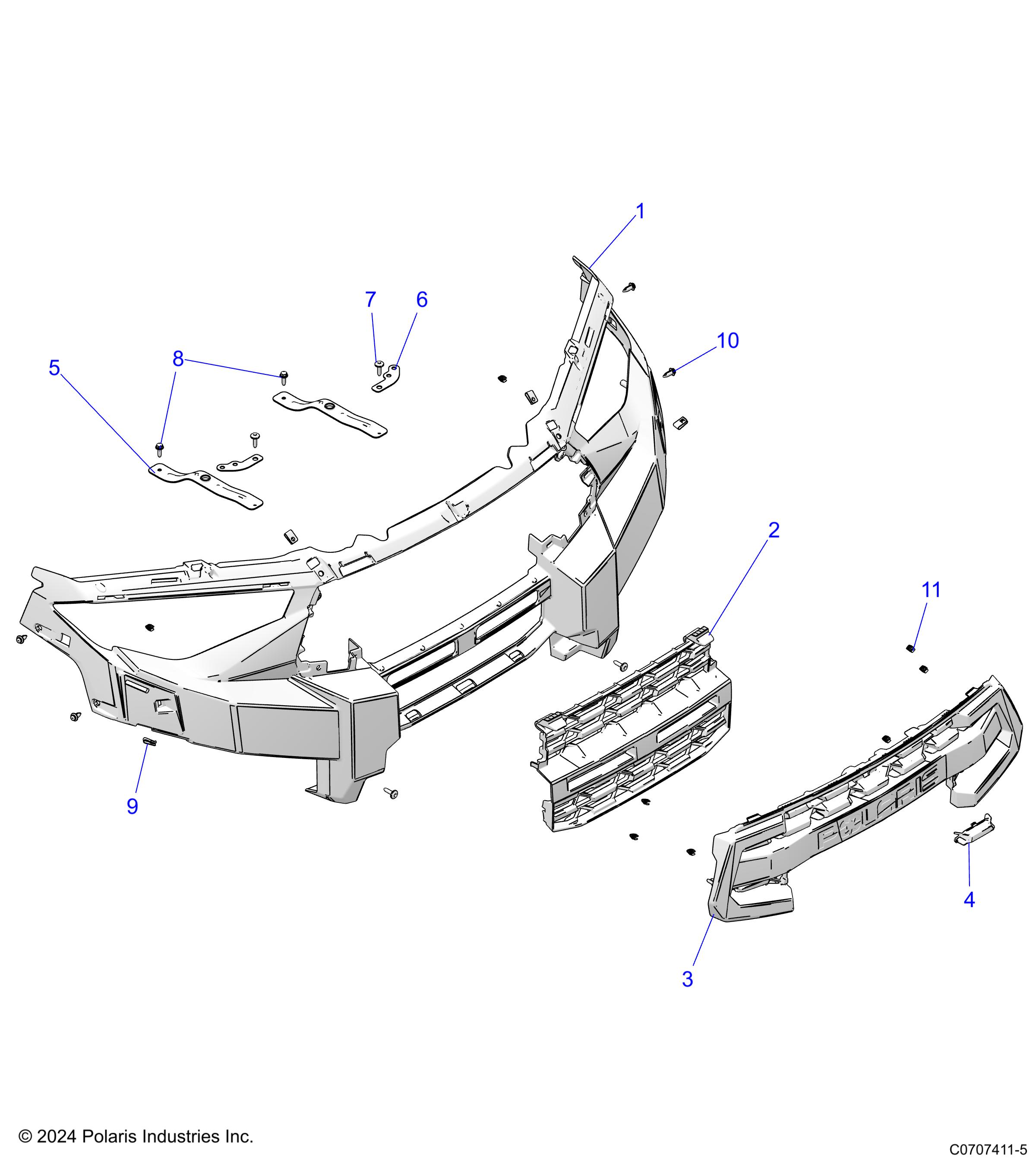 BODY, FRONT FACIA - D25E3CC2D4 (C0707411-5)