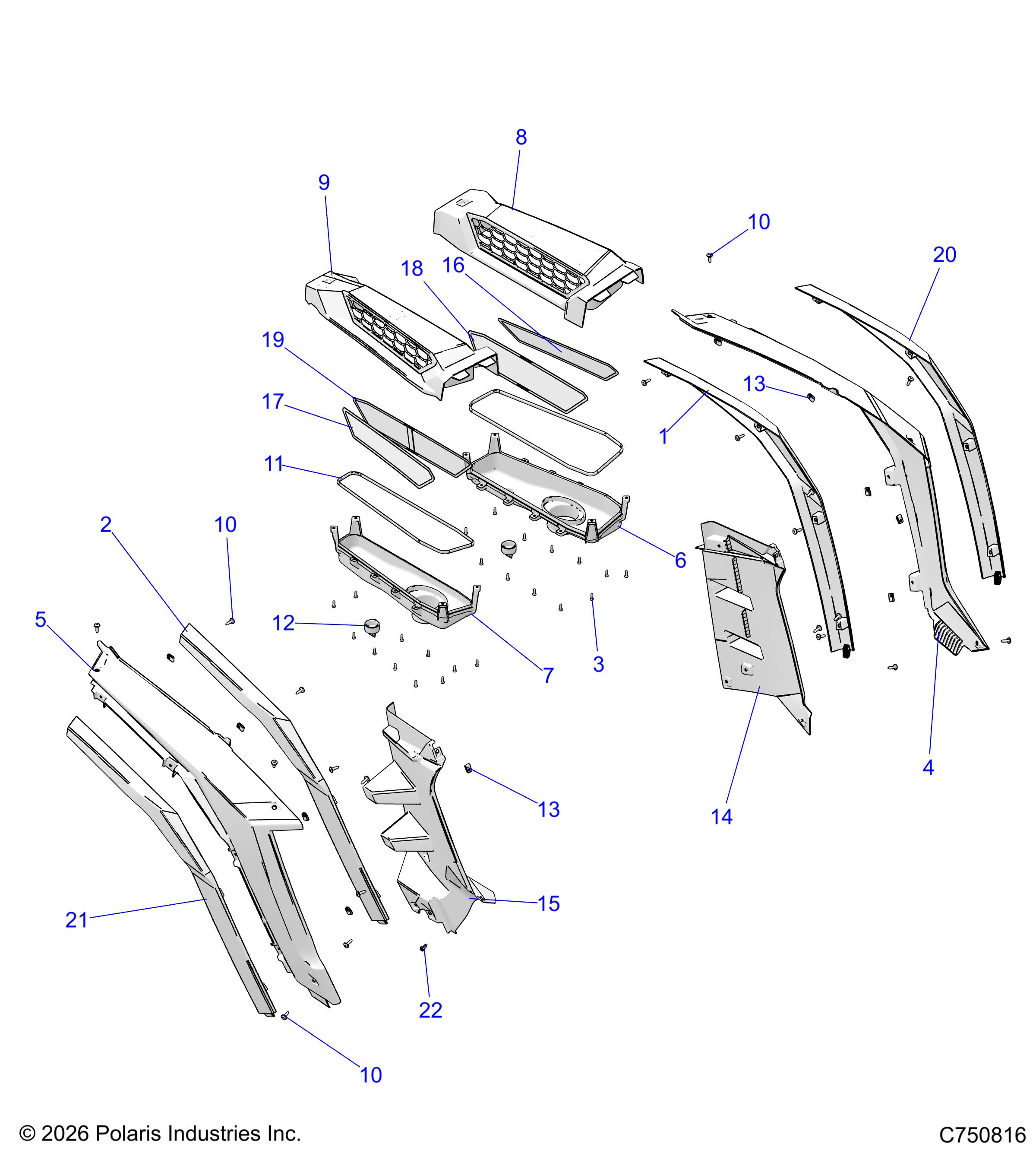 BODY, REAR FENDERS AND BEZELS- Z26NEE99C4 (C750816)