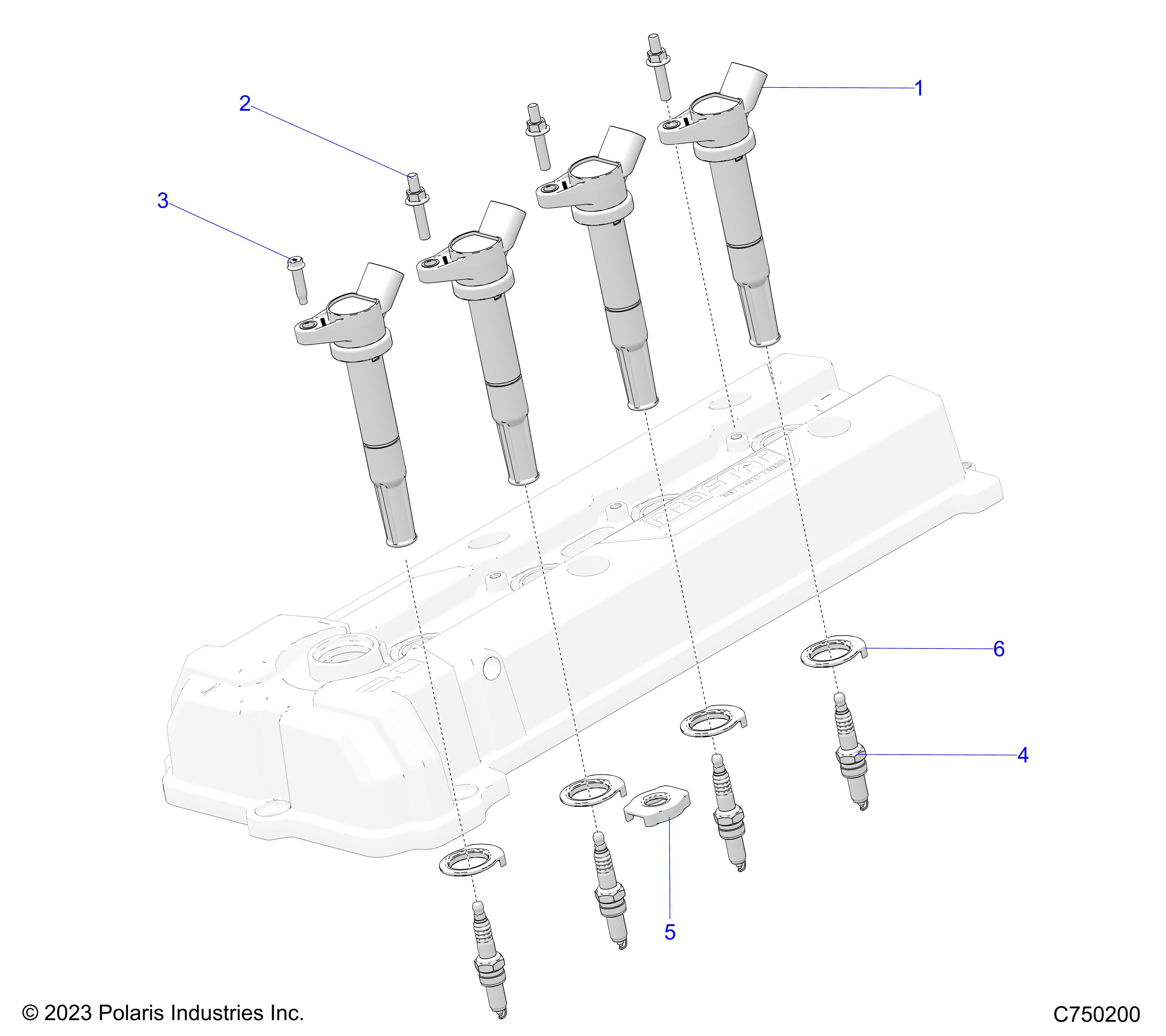 ENGINE, COILS & SPARK PLUGS - Z25R4P2KAE/BE (C750200)