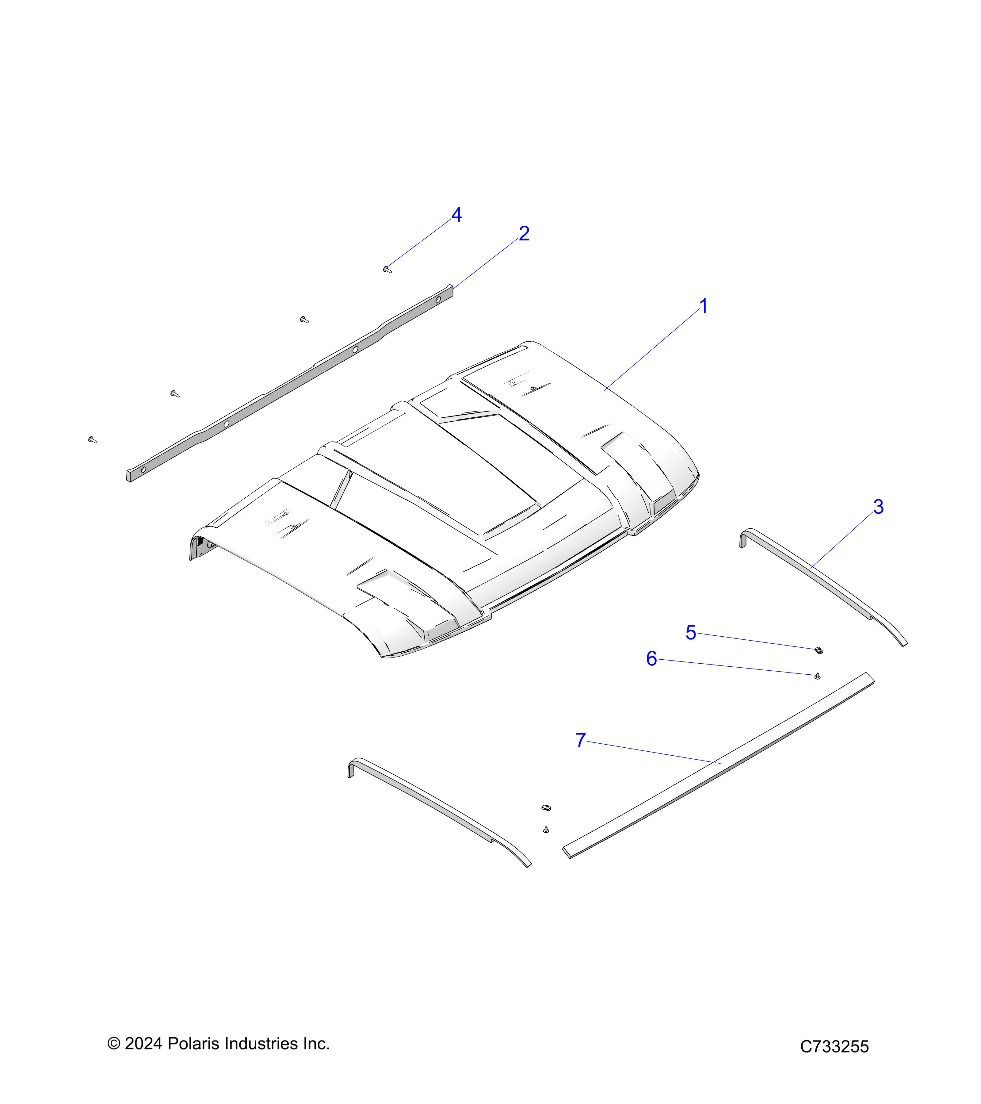 BODY, ROOF - R25RRE99DP (C733255)