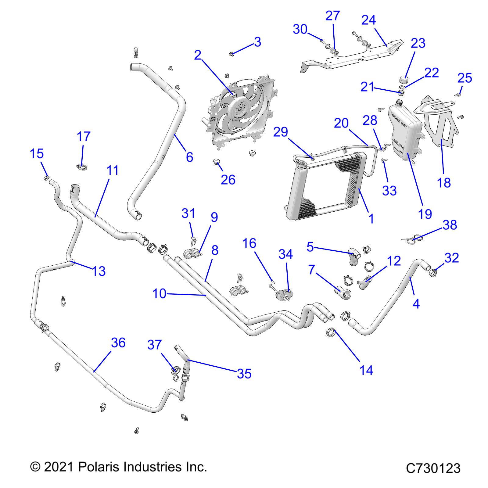 ENGINE, COOLING SYSTEM - R25MAU57Z5/B5/Z6/B6 (C730123)