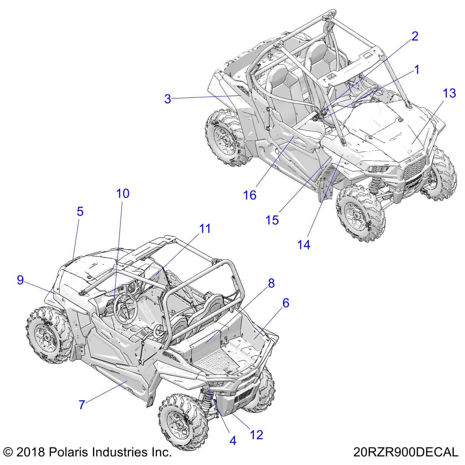 BODY, DECALS - Z20A5K87BG (20RZR900DECAL)