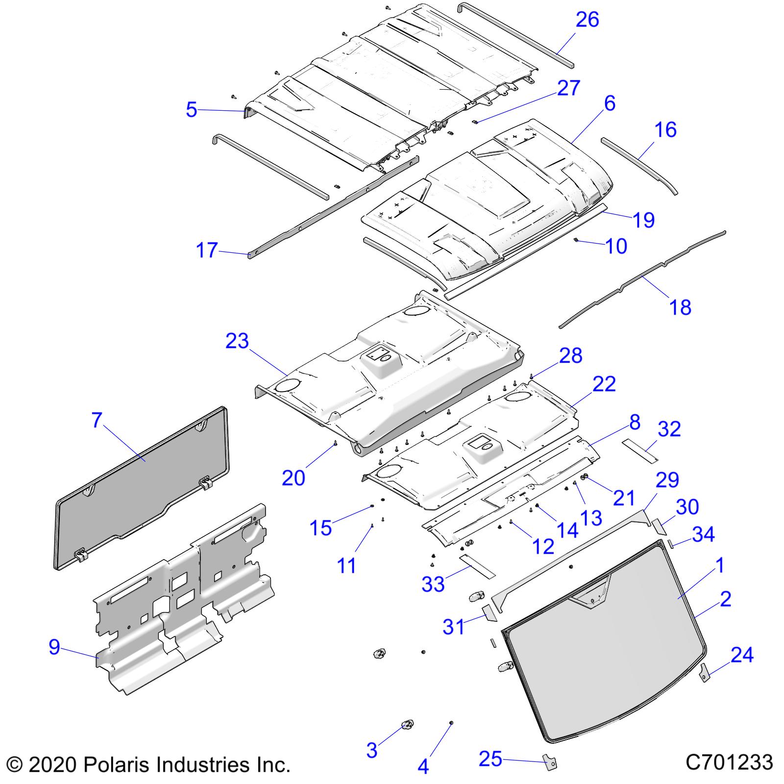 BODY, ROOF AND CAB - R21RSU99A9/AC/AP/AW/B9/BC/BP/BW (C701233)