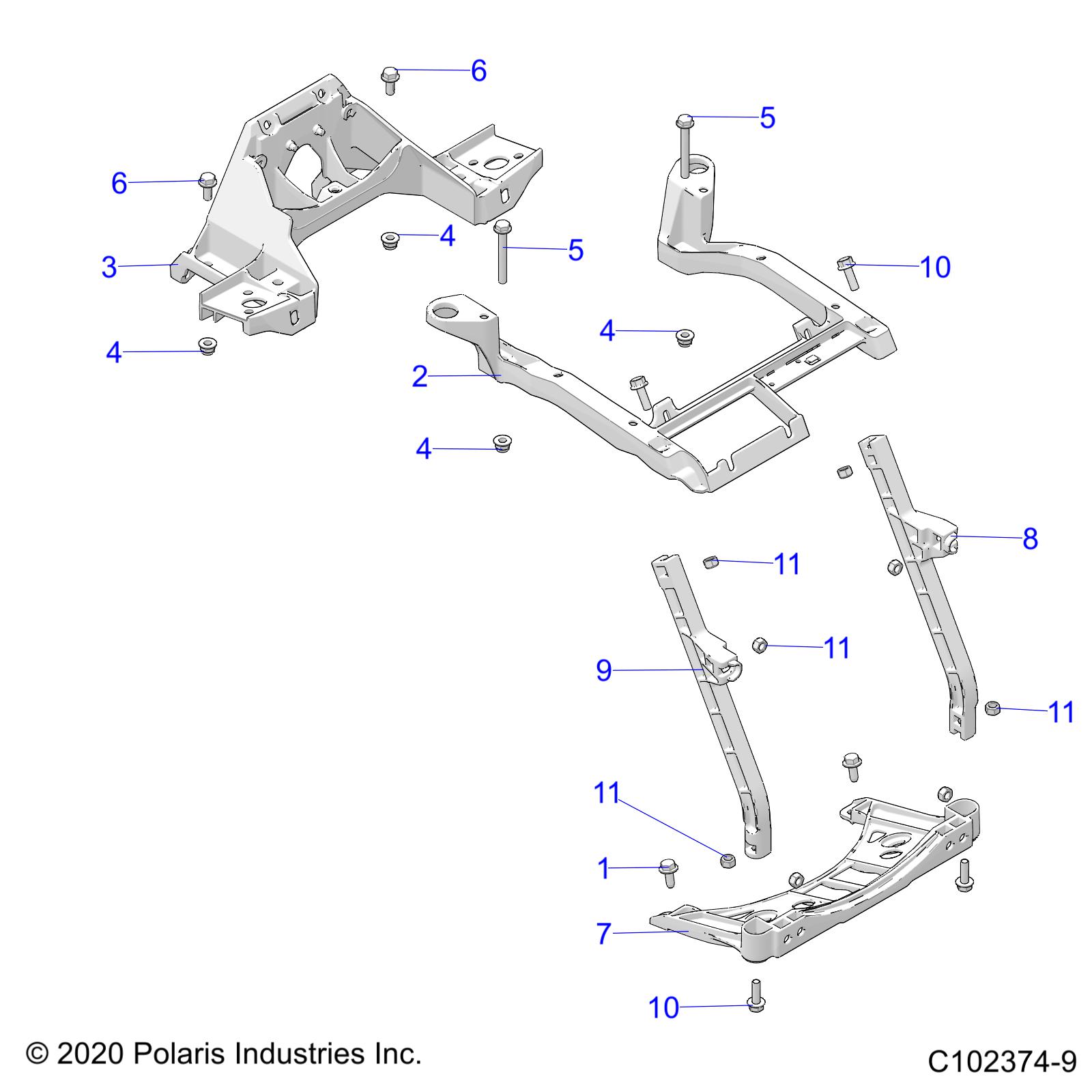 BODY, FRONT RACK SUPPORT - A22SVA85A3 (C102374-9)