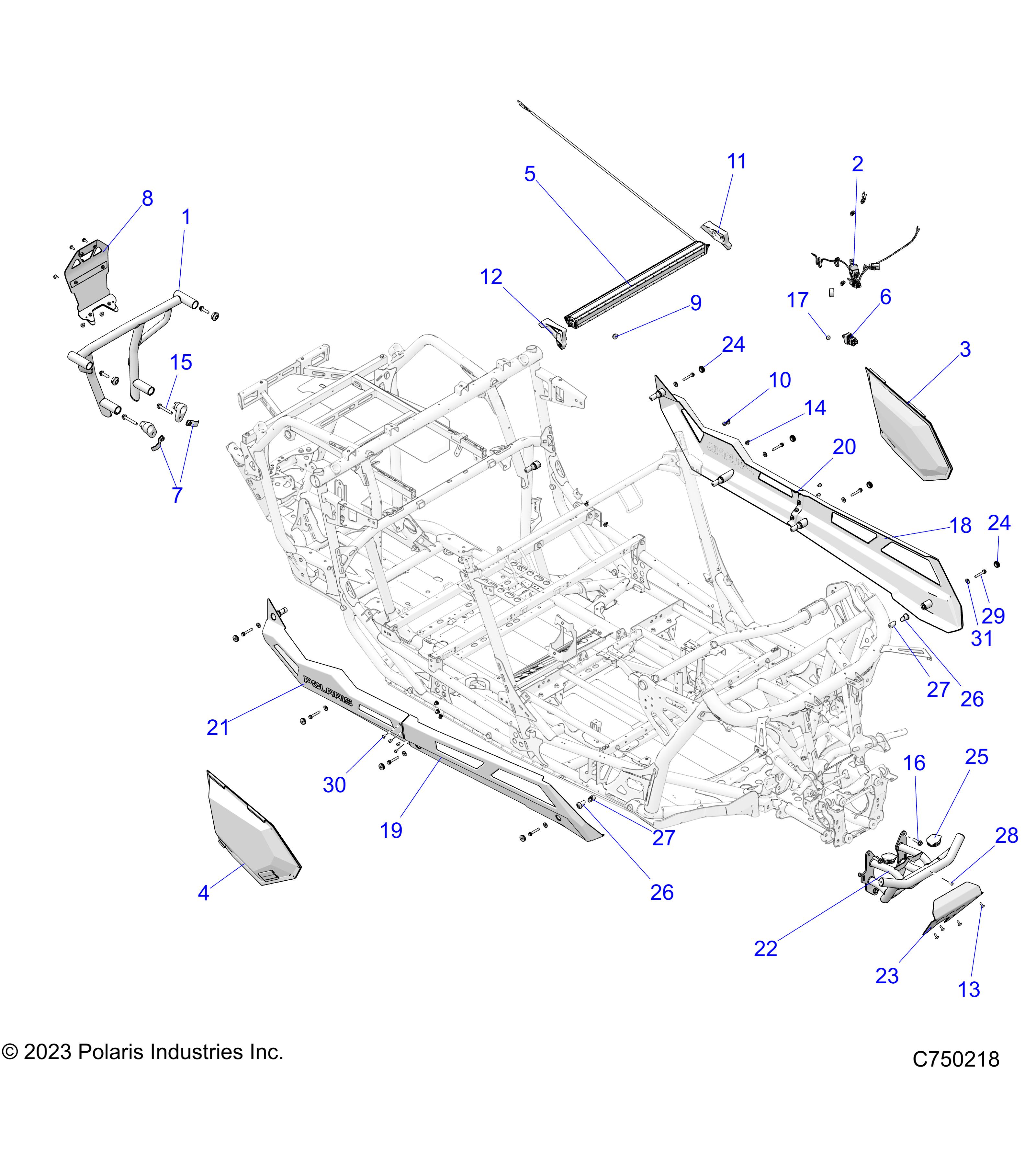 ACCESSORY, BUMPERS AND ROCKERS - Z23RMU2KAN/BN (C750218)