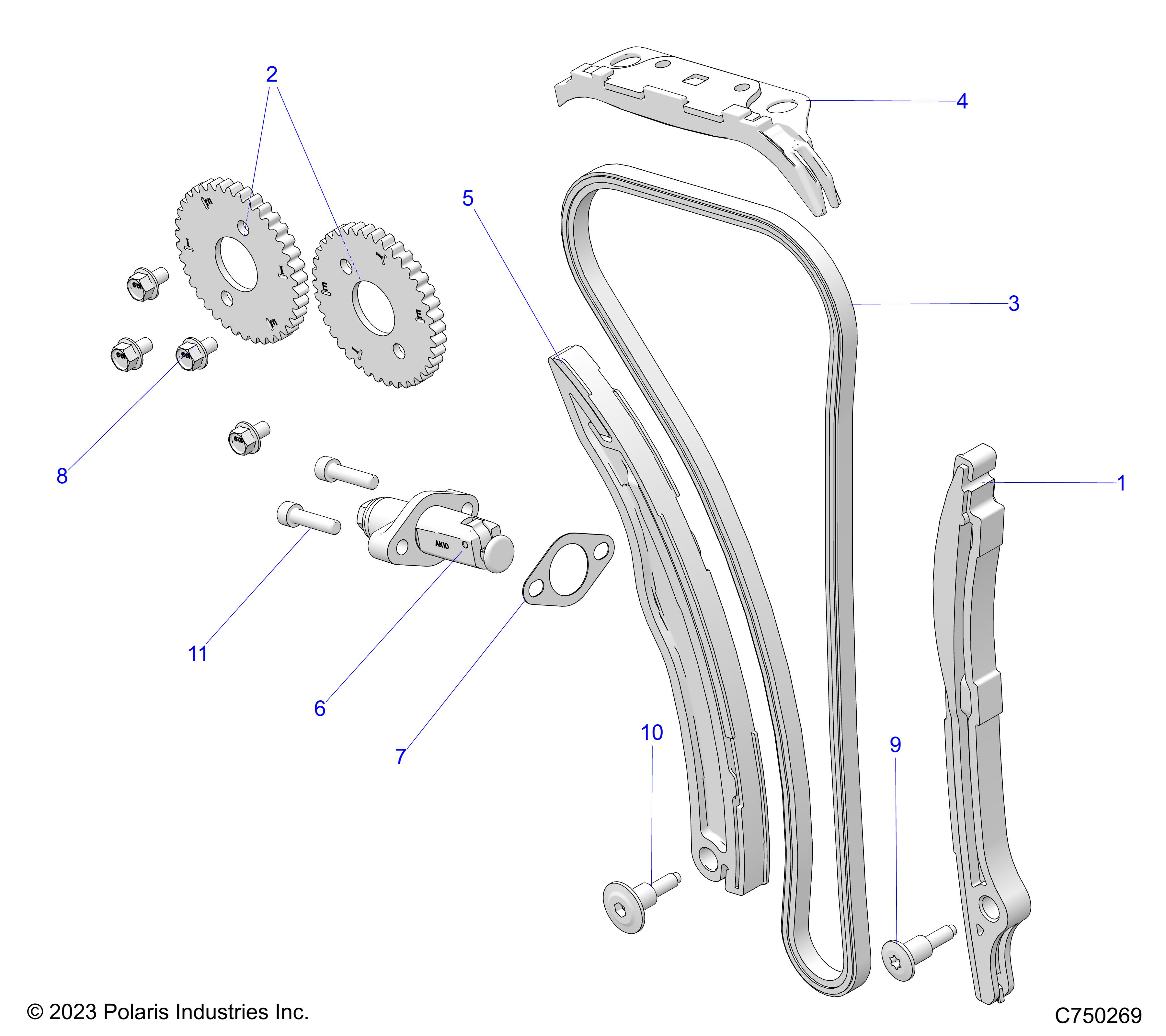 ENGINE, CAM CHAIN AND TENSIONER - Z25XPE92A/92B (C750269)