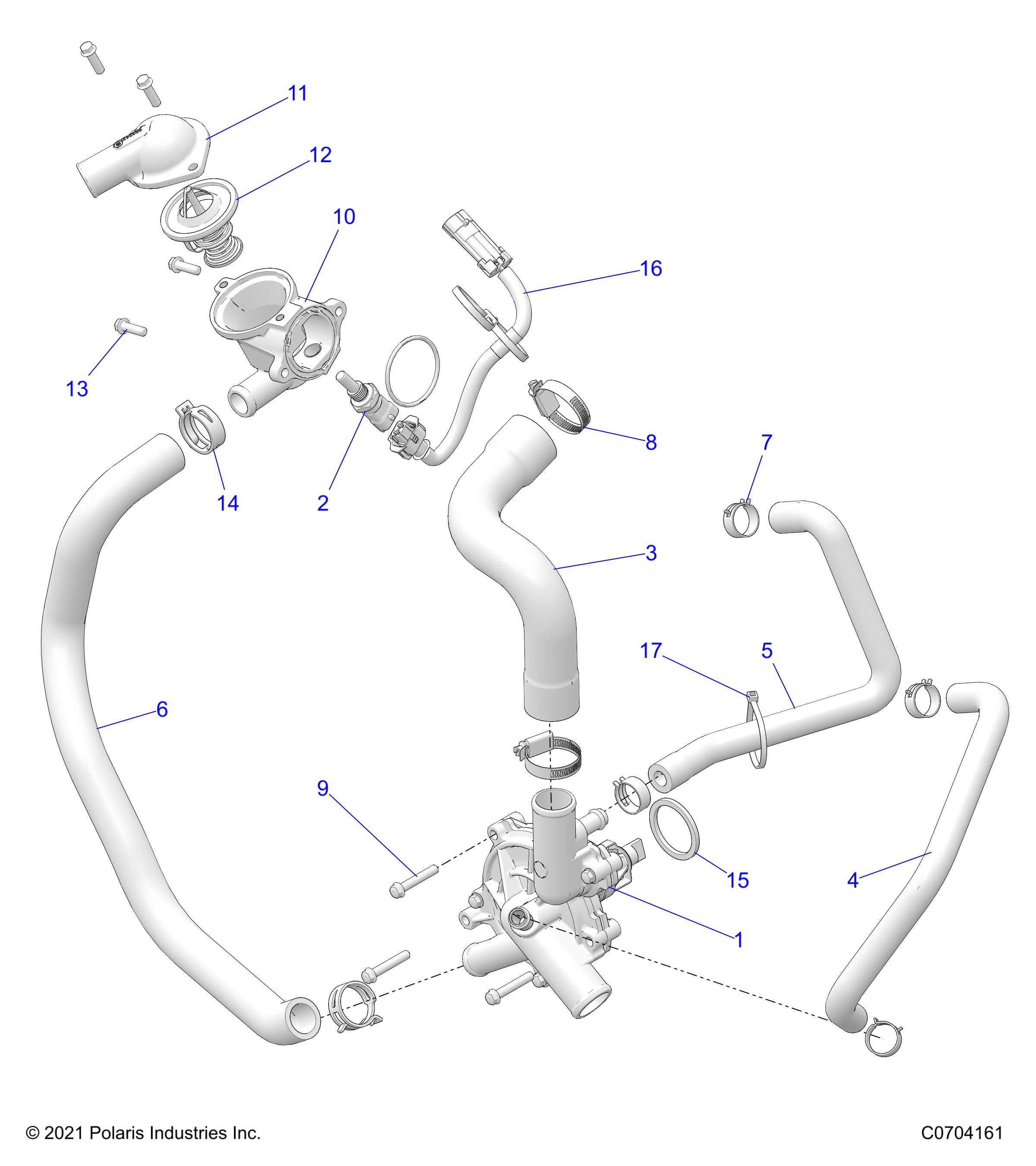 ENGINE, WATERPUMP AND BYPASS - Z22NAS99CK/FK (C700106-14)