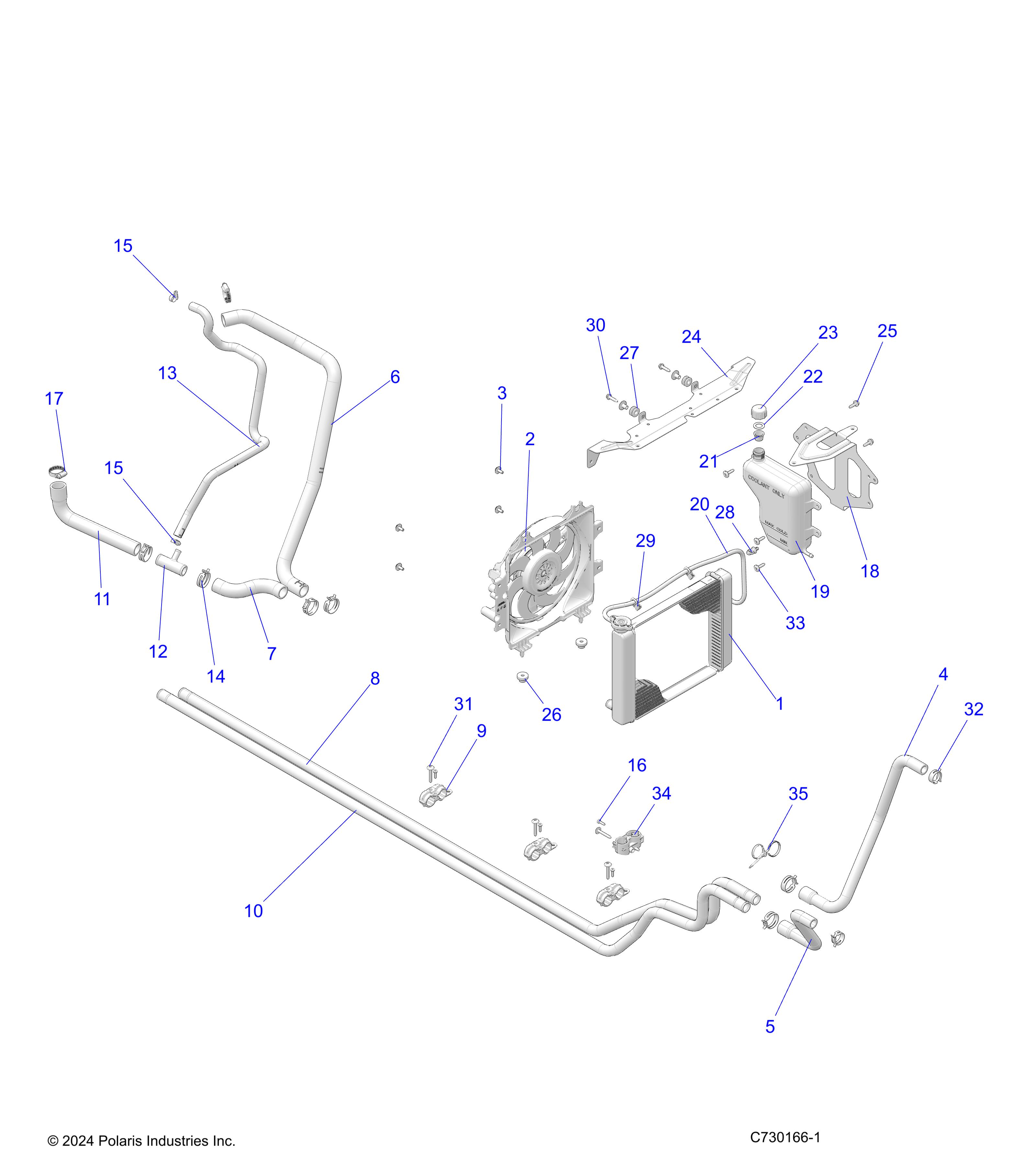 ENGINE, COOLING SYSTEM - R25M4E57L5 (C730166-1)