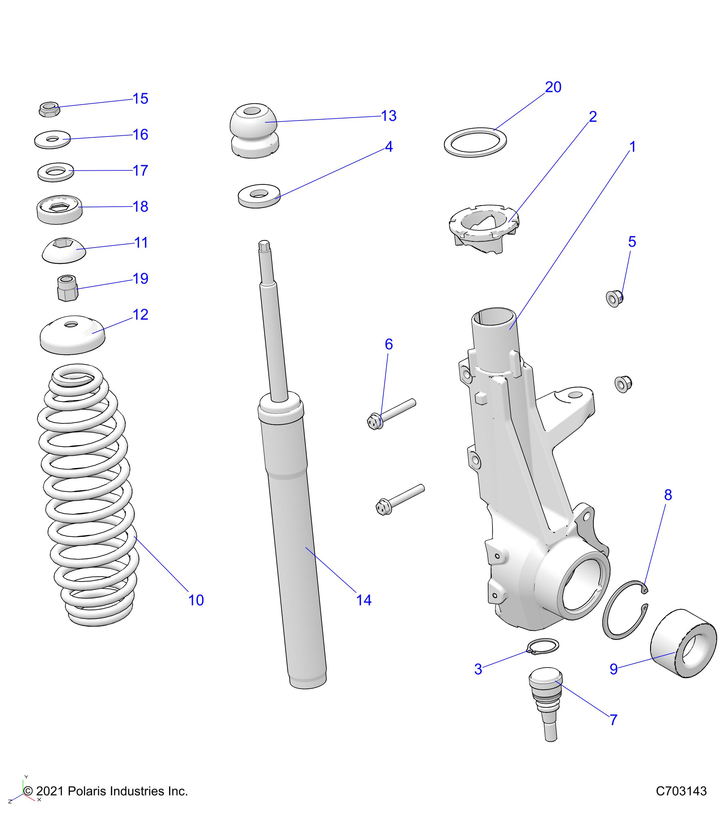 SUSPENSION, FRONT STRUT - D22M4A57B4/G57B4 (C703143)