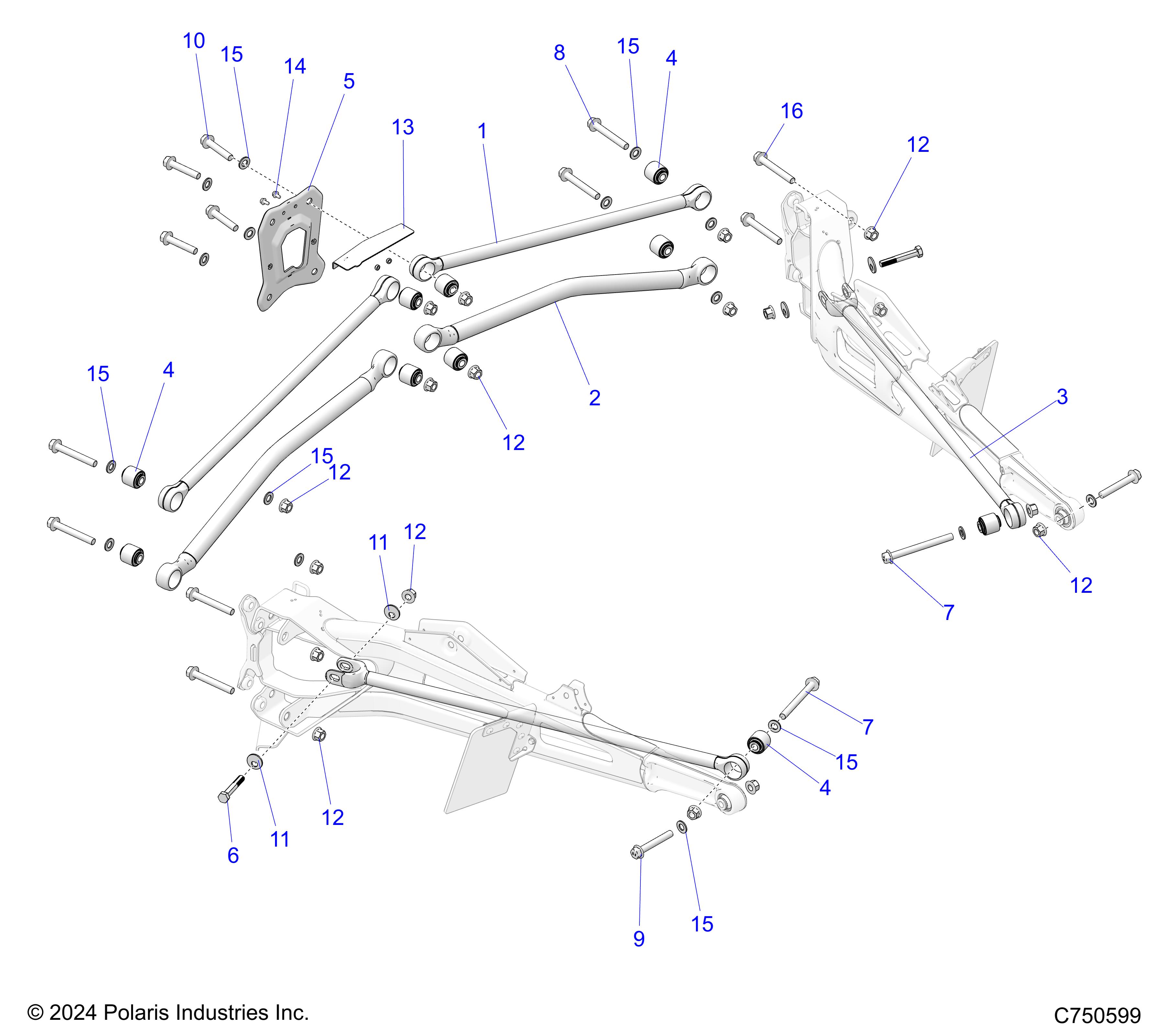 SUSPENSION, REAR TRAILING ARMS MOUNTING - Z25SPD92AA/AF/AL/BA/BL/BF (C750599)