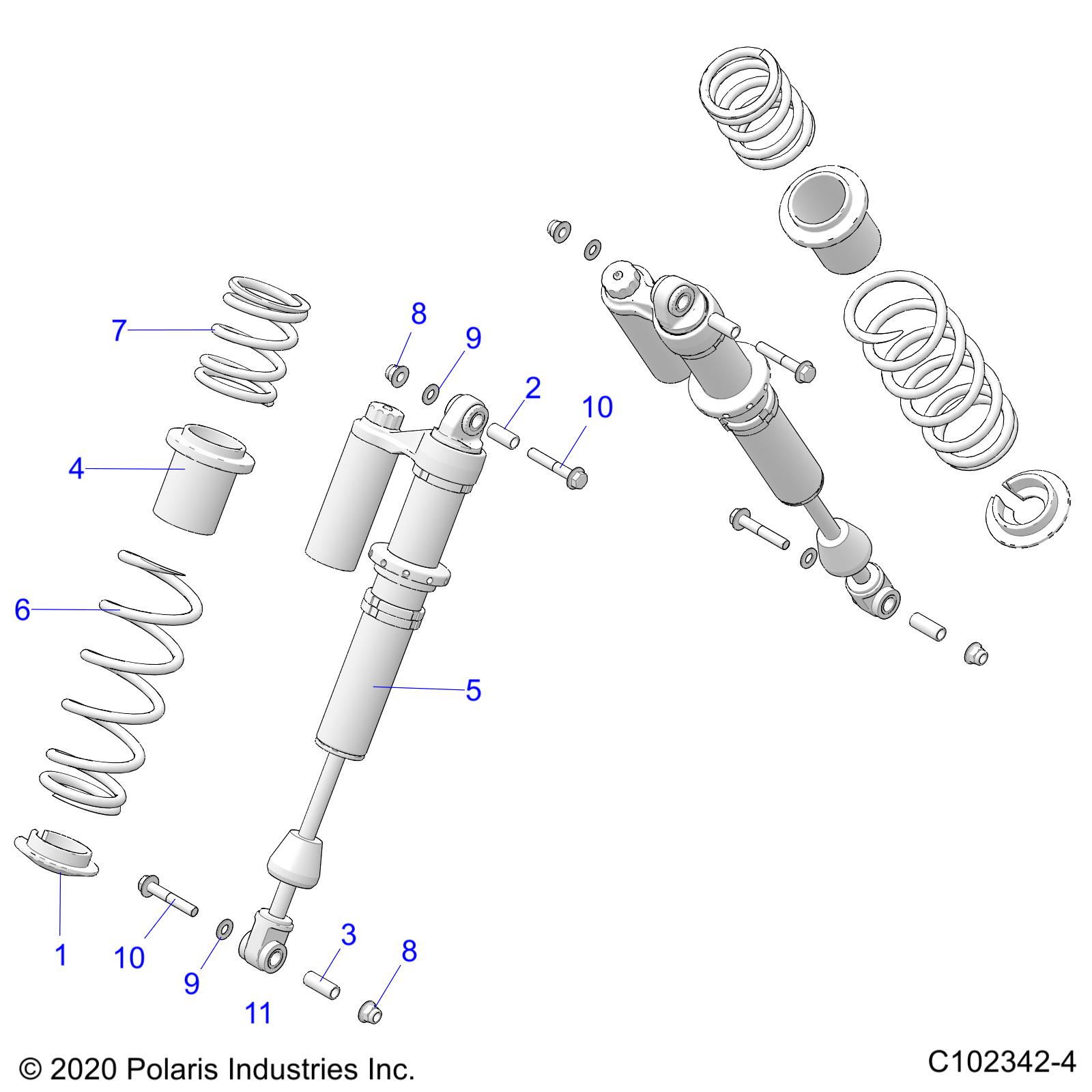 SUSPENSION, SHOCK, REAR - A21SLZ95AE/AG (C102342-4)