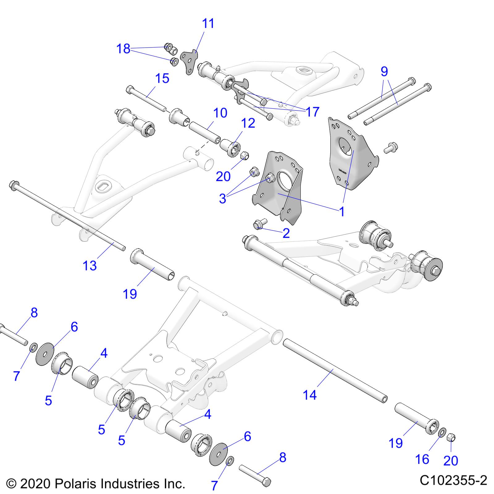 SUSPENSION, MIDDLE CONTROL ARM MOUNTING - A21S6E57A1/3A1 (C102355-2)