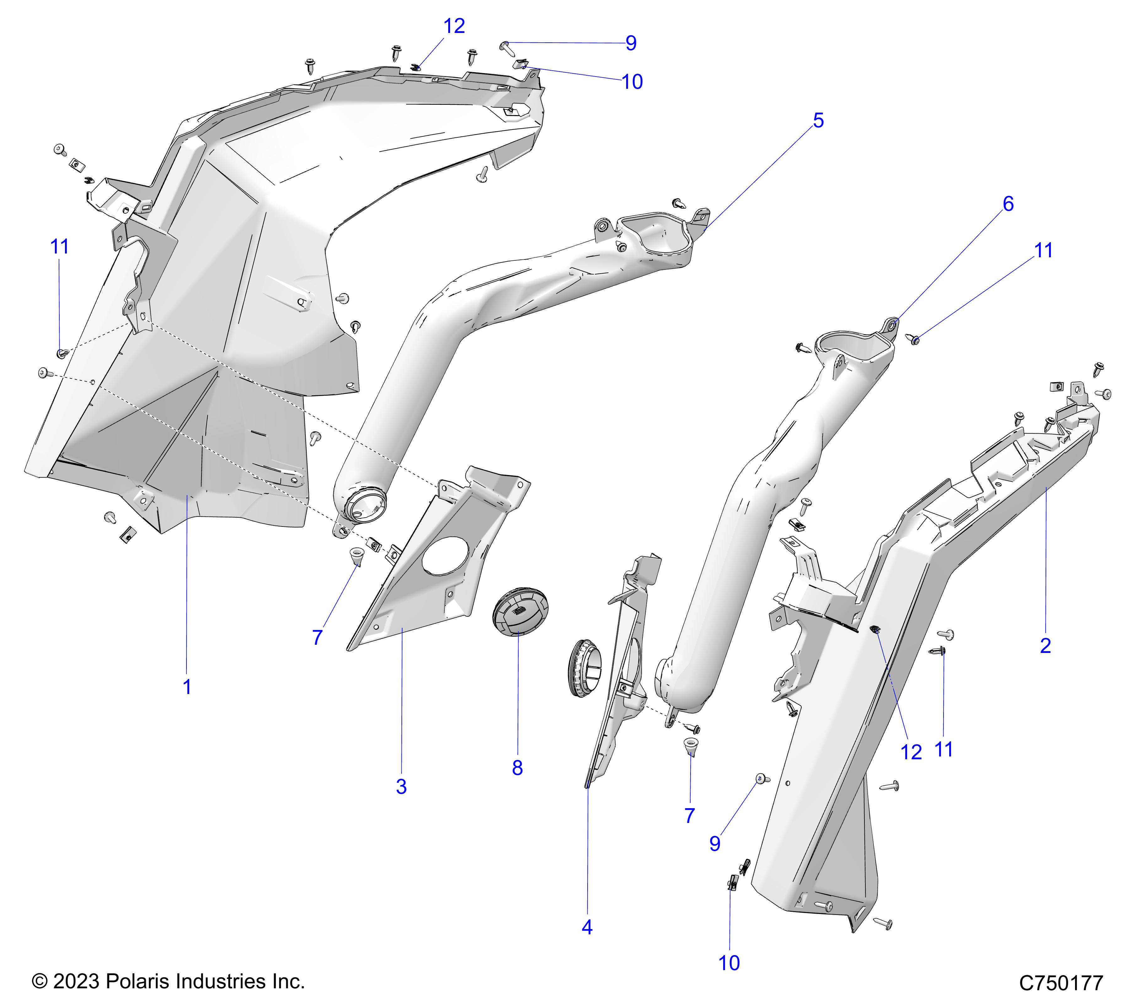 BODY, FRONT FLARES AND DUCTING - Z25SPD92AA/AF/AL/BA/BL/BF (C750177)