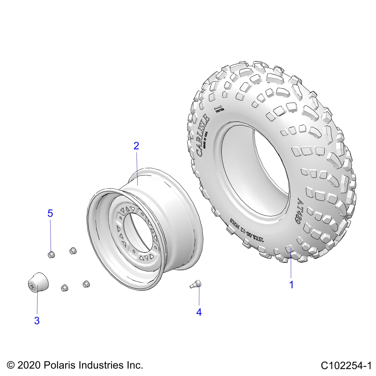 WHEELS, FRONT TIRE - A21SDS57C4 (C102254-1)