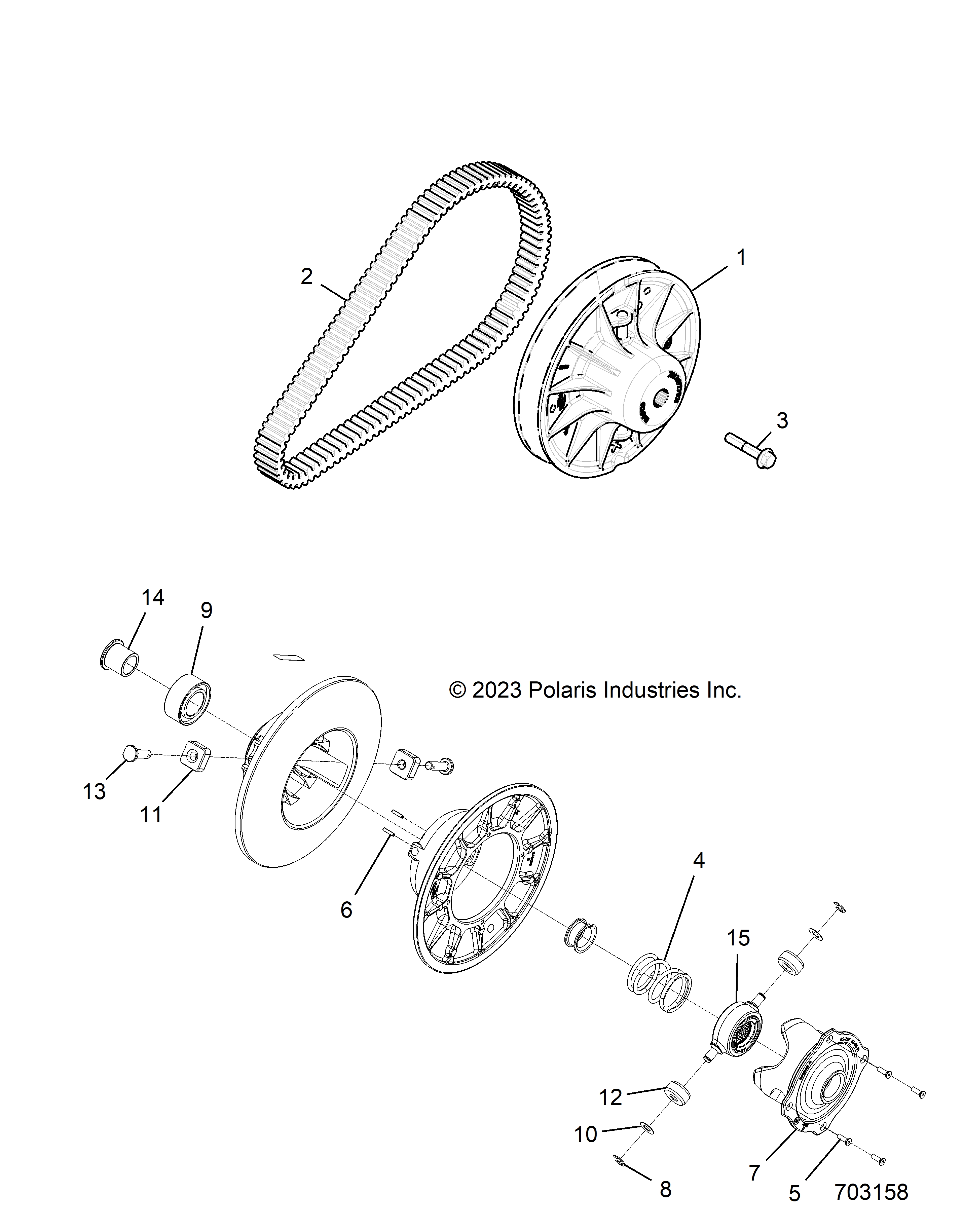 DRIVE TRAIN, SECONDARY CLUTCH - Z17VD_99AB/AK/AM/AW/LW/AZ/AP (703158)