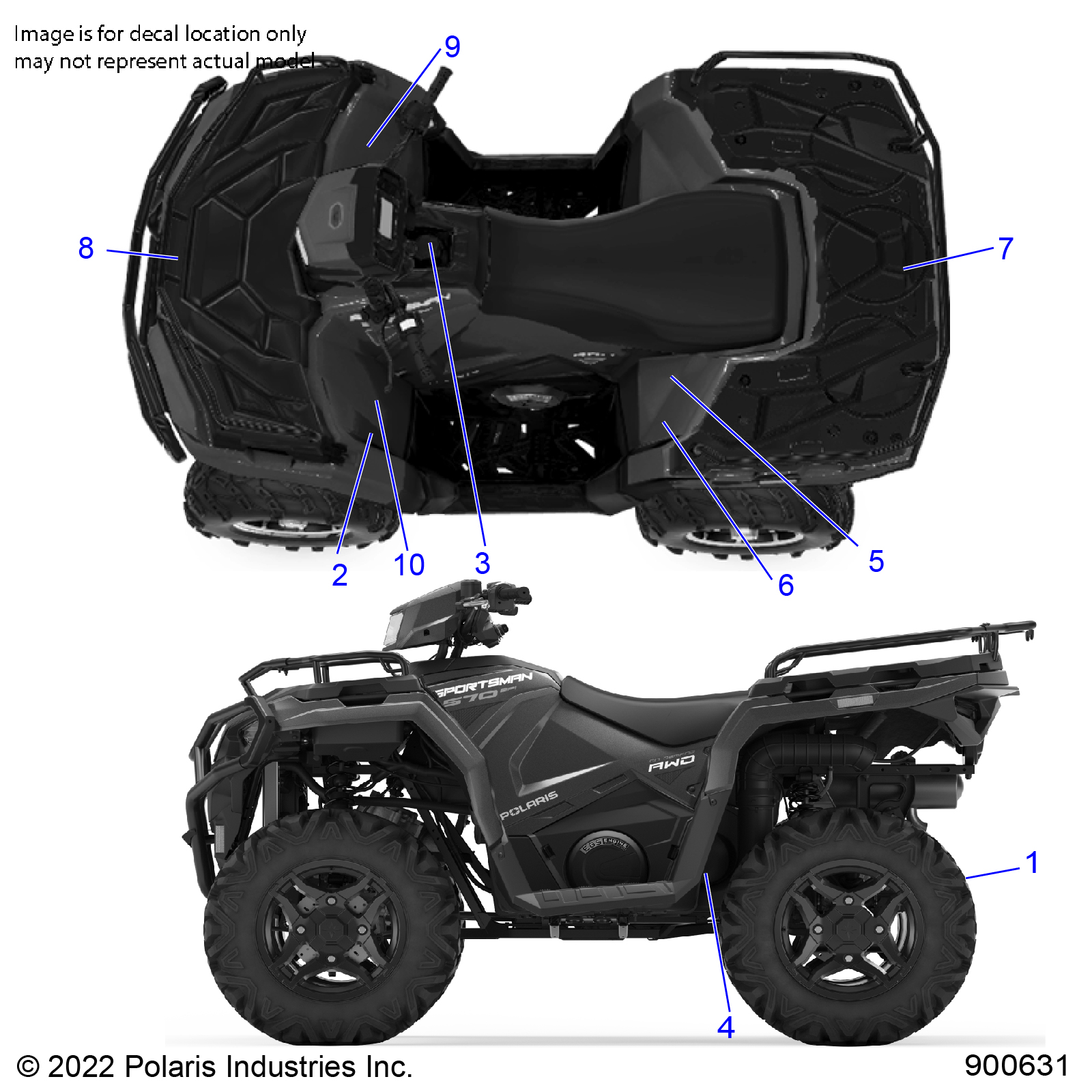 BODY, DECALS STANDARD- A24SEZ57AG/BG (900631)