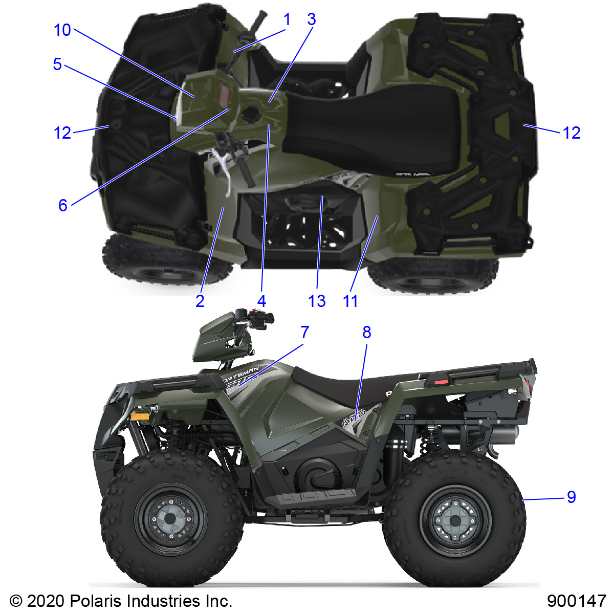 BODY, DECALS - A20SEE57K1 (900147-01)