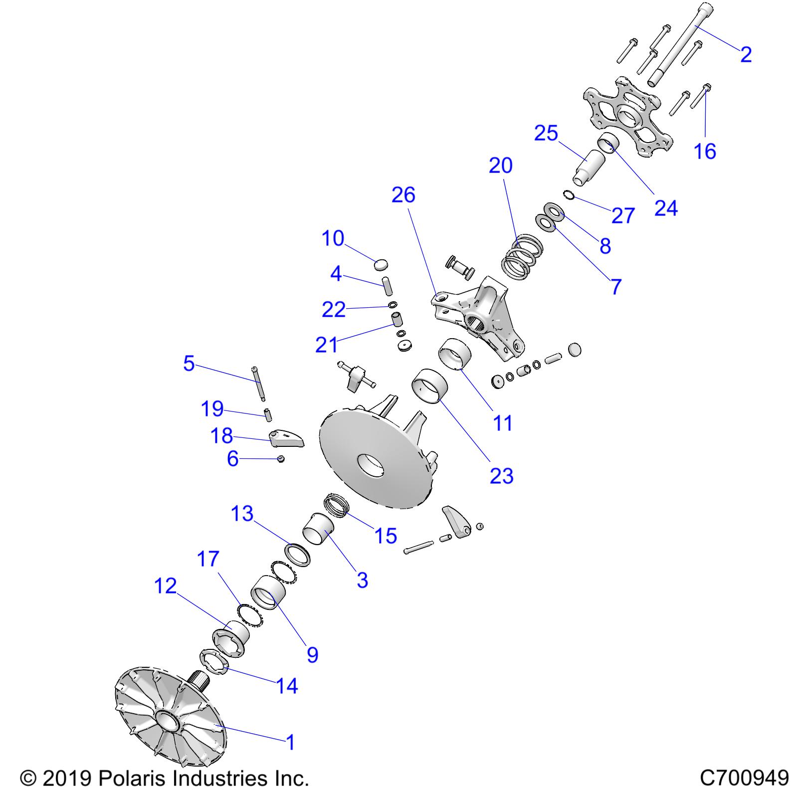 DRIVE TRAIN, PRIMARY CLUTCH - R20RRE99DS (C700949)