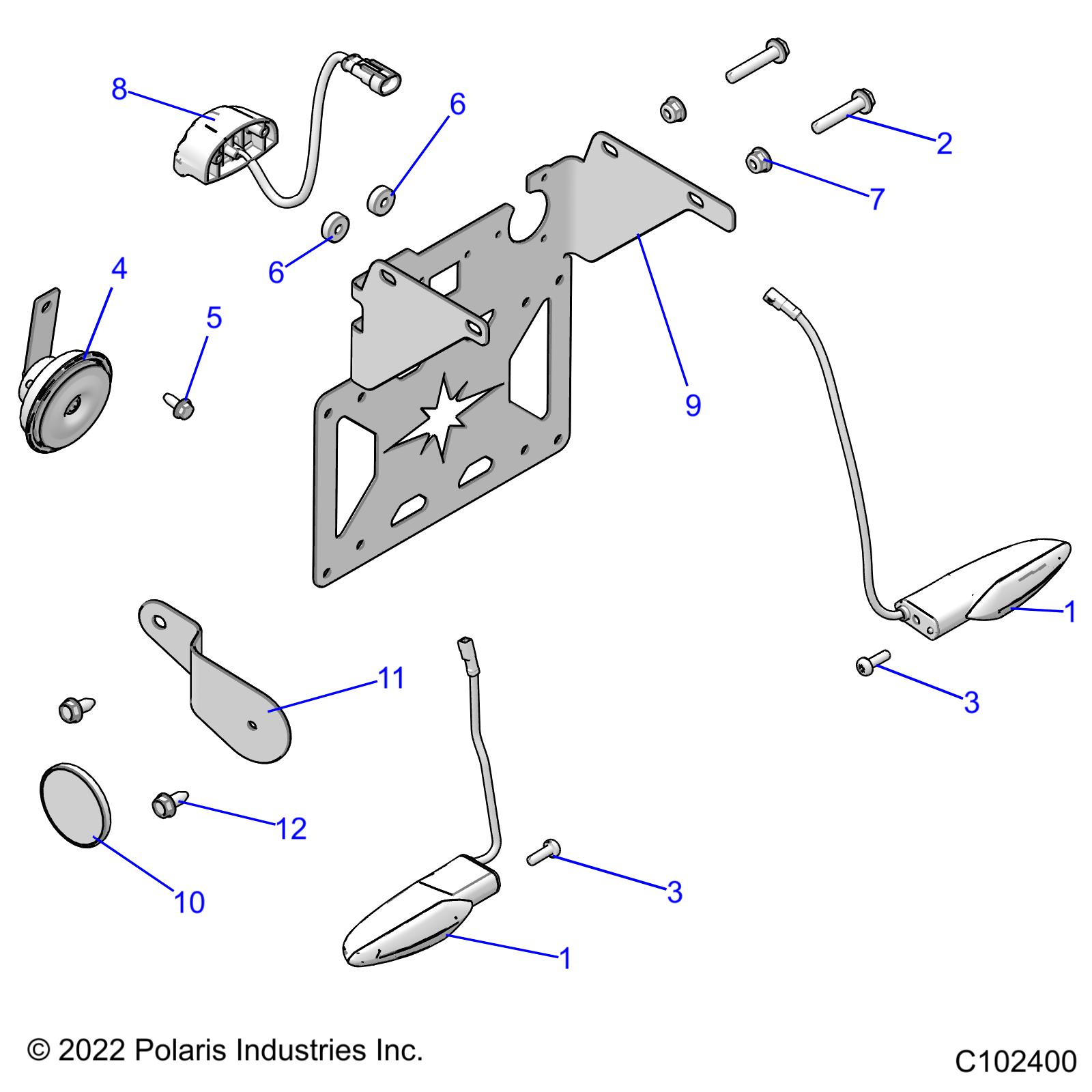 ELECTRICAL, TURN SIGNALS, HORN and LICENSE PLATE LIGHT - A22SWE57F1/S57C1/C2/C5 (C102400)