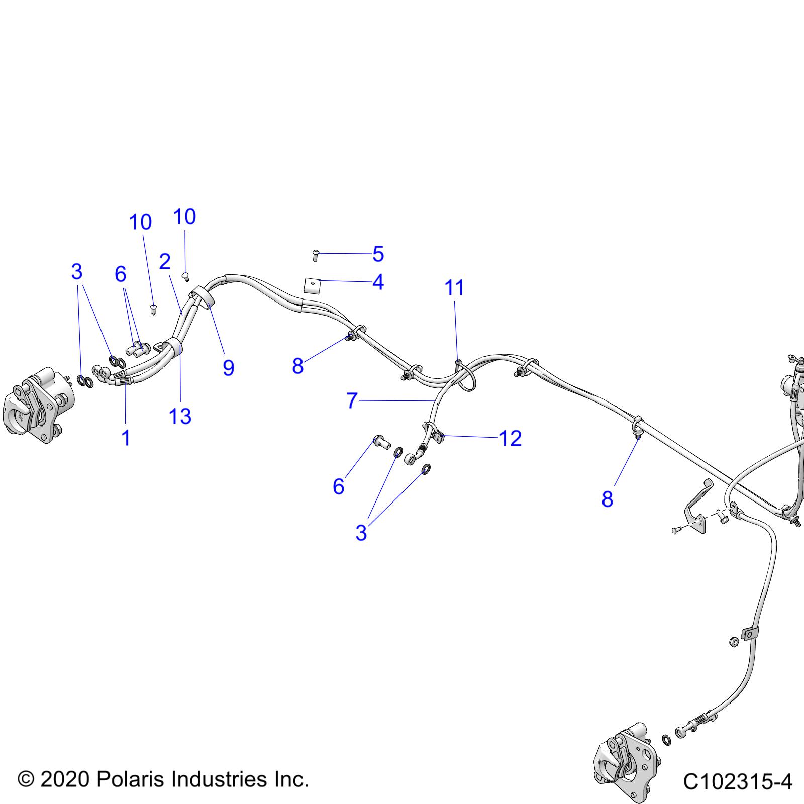 BRAKES, BRAKE LINES, REAR - A22SEE57F1/F57C1/F1/S57C1/C2/C5/C9/CK/F1/F2/F5/F9/FK (C102315-4)