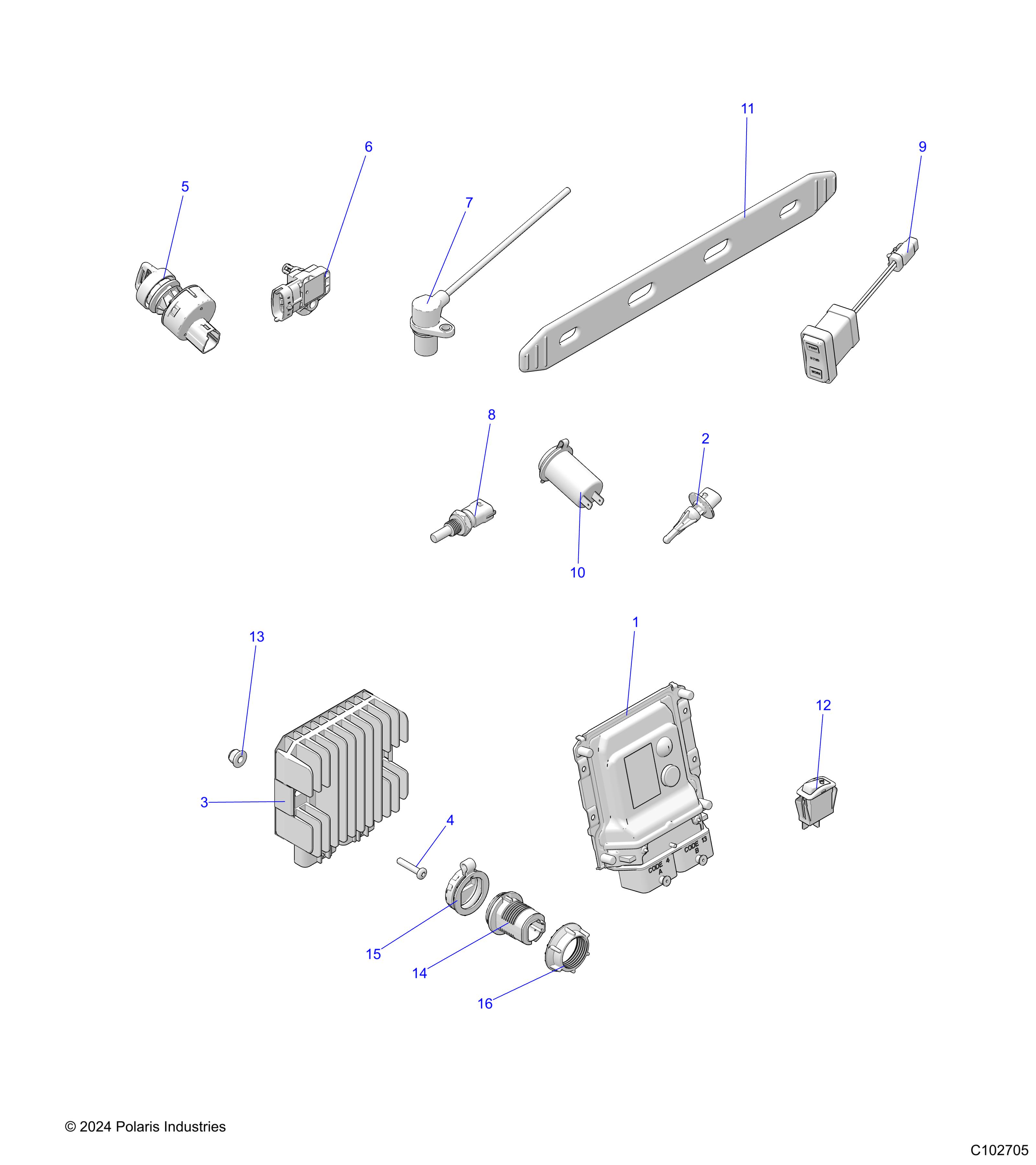 ELECTRICAL, SWITCHES, SENSORS, ECU and CONTROL MODULES - A25SXD95A9 (C102705)