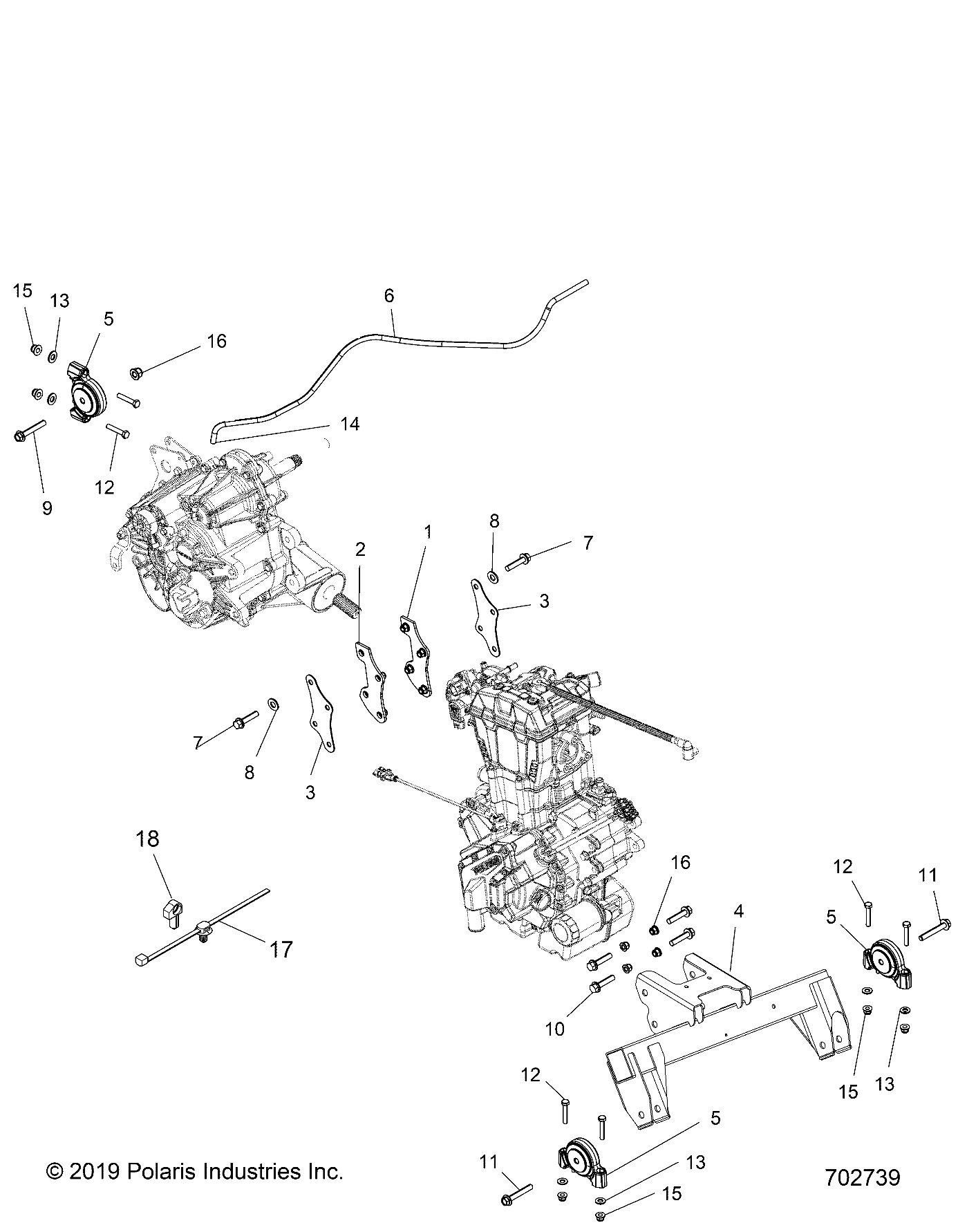 ENGINE, TRANSMISSION MOUNTING & LONG BLOCK - R21RM250A1 (702739)