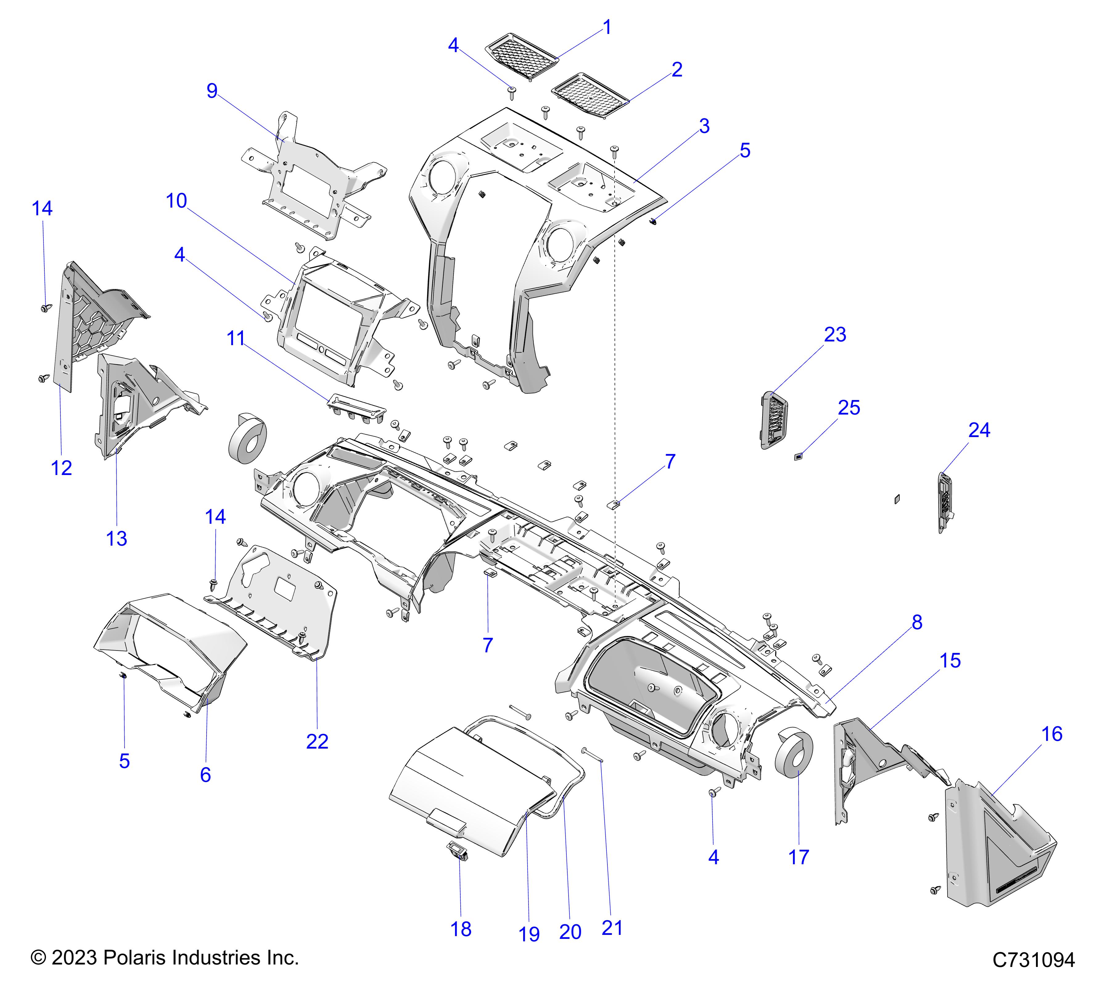 BODY, DASH, UPPER AND A-PILLERS - R24X6W1RAH/AS/A9/BH/BS/B9 (C731094)