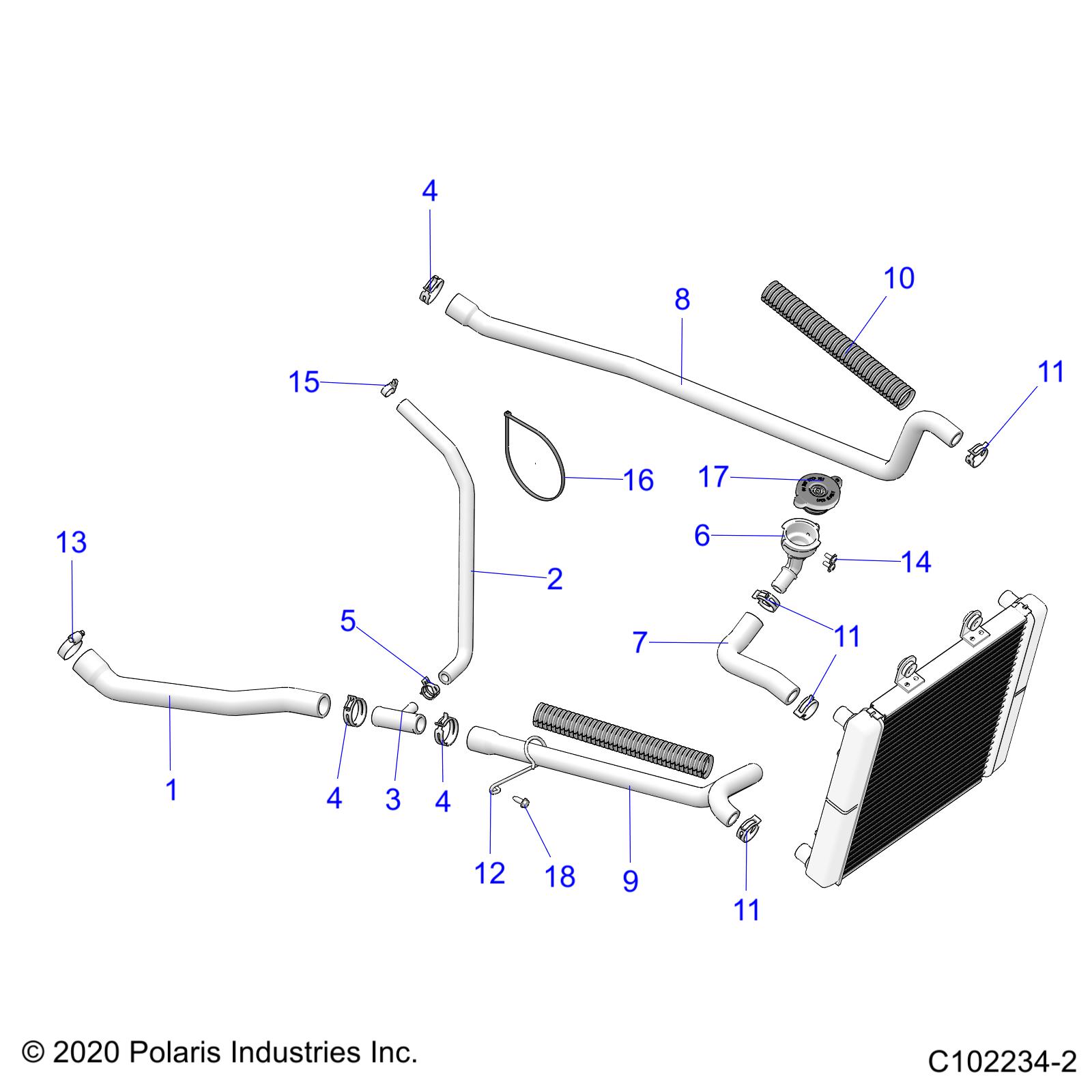 ENGINE, COOLING SYSTEM, HOSES - A22SWE57F1/S57C1/C2/C5 (C102234-2)